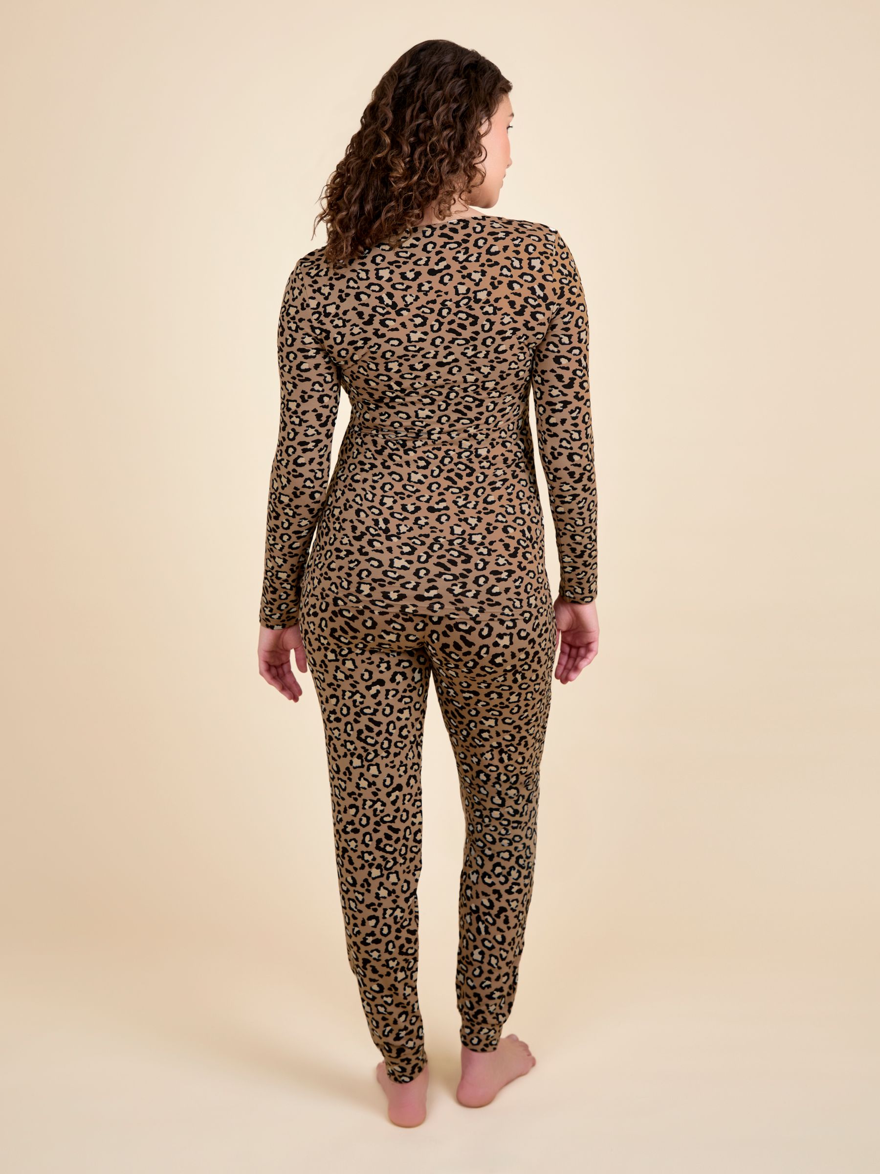 Brown Maternity & Nursing Leopard  Pyjama Set - Image 2 of 5