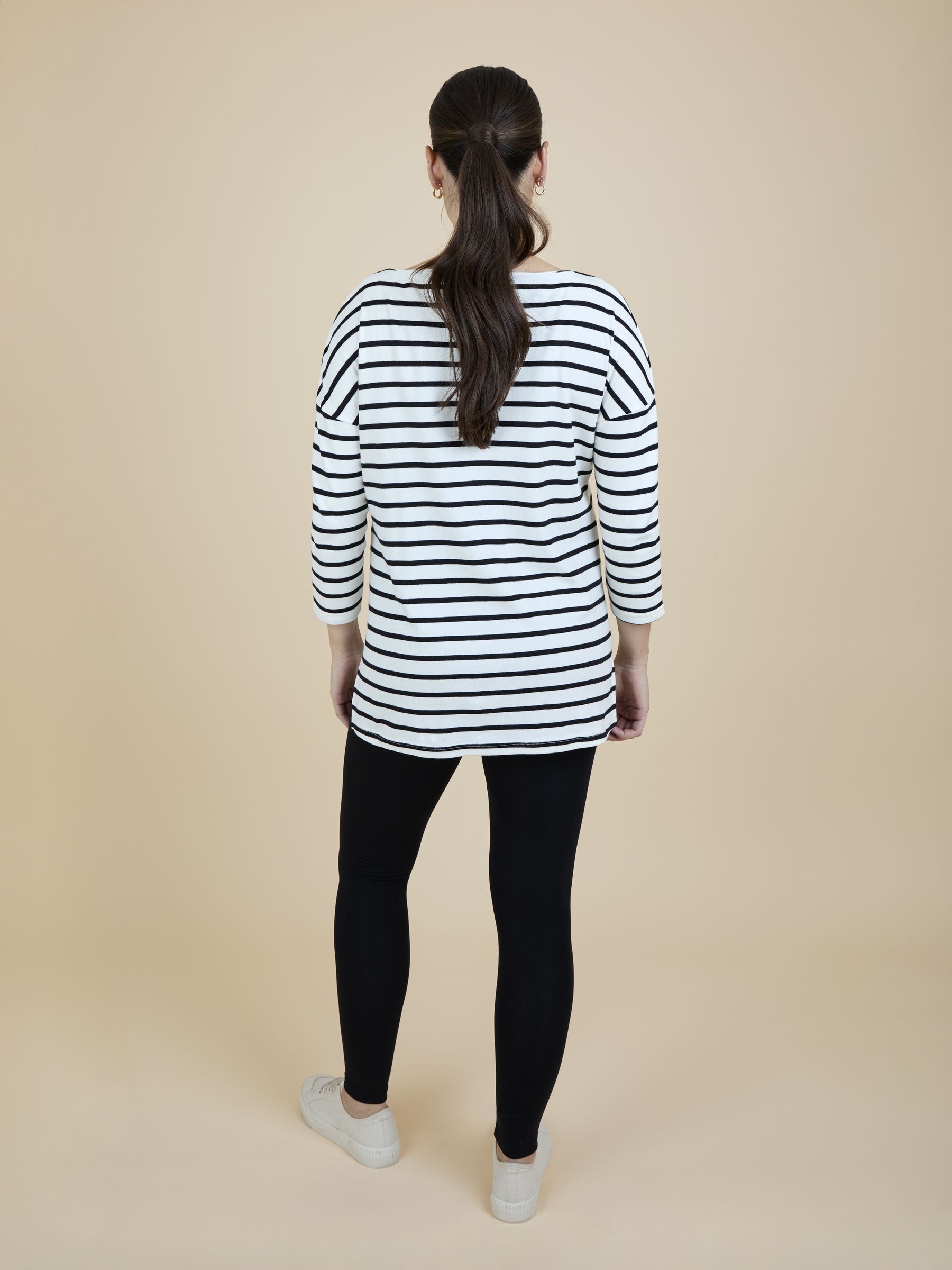 Cream Stripe Tunic Maternity Top - Image 4 of 5