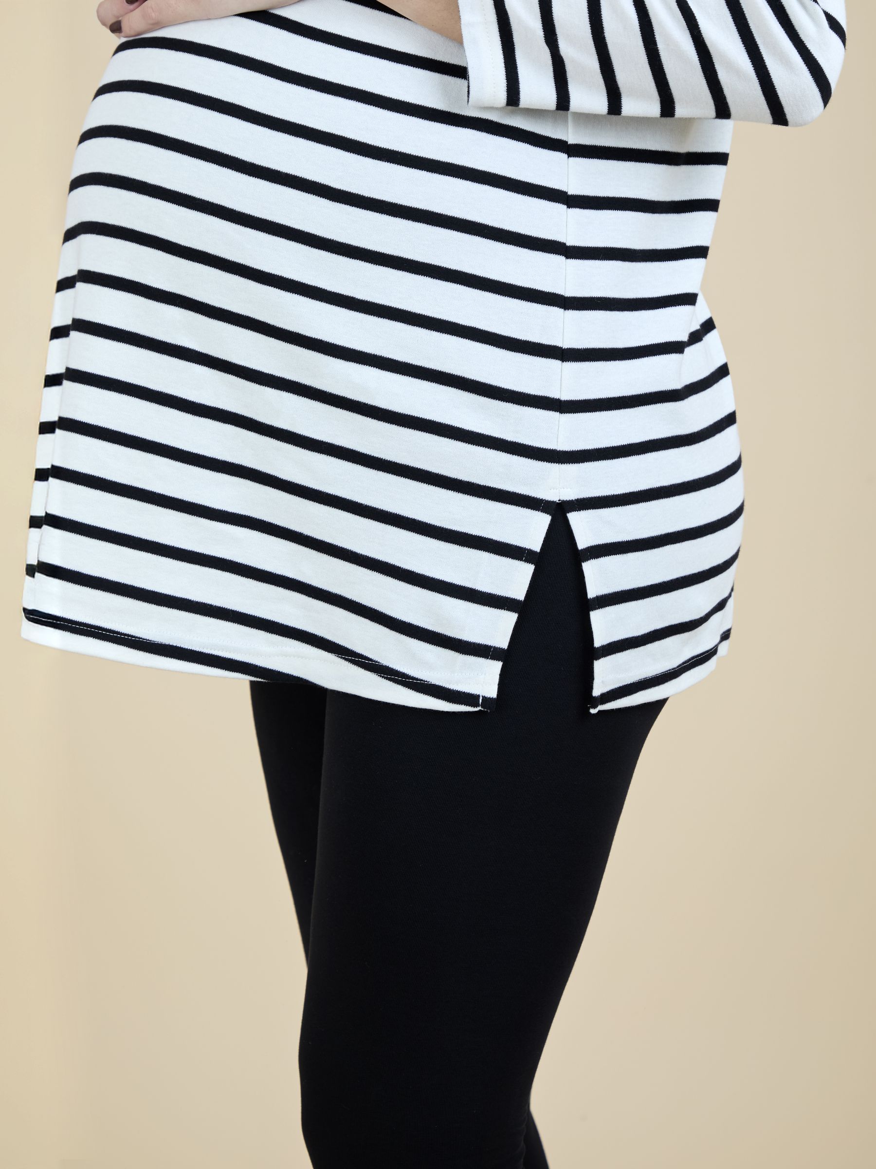 Cream Stripe Tunic Maternity Top - Image 5 of 5