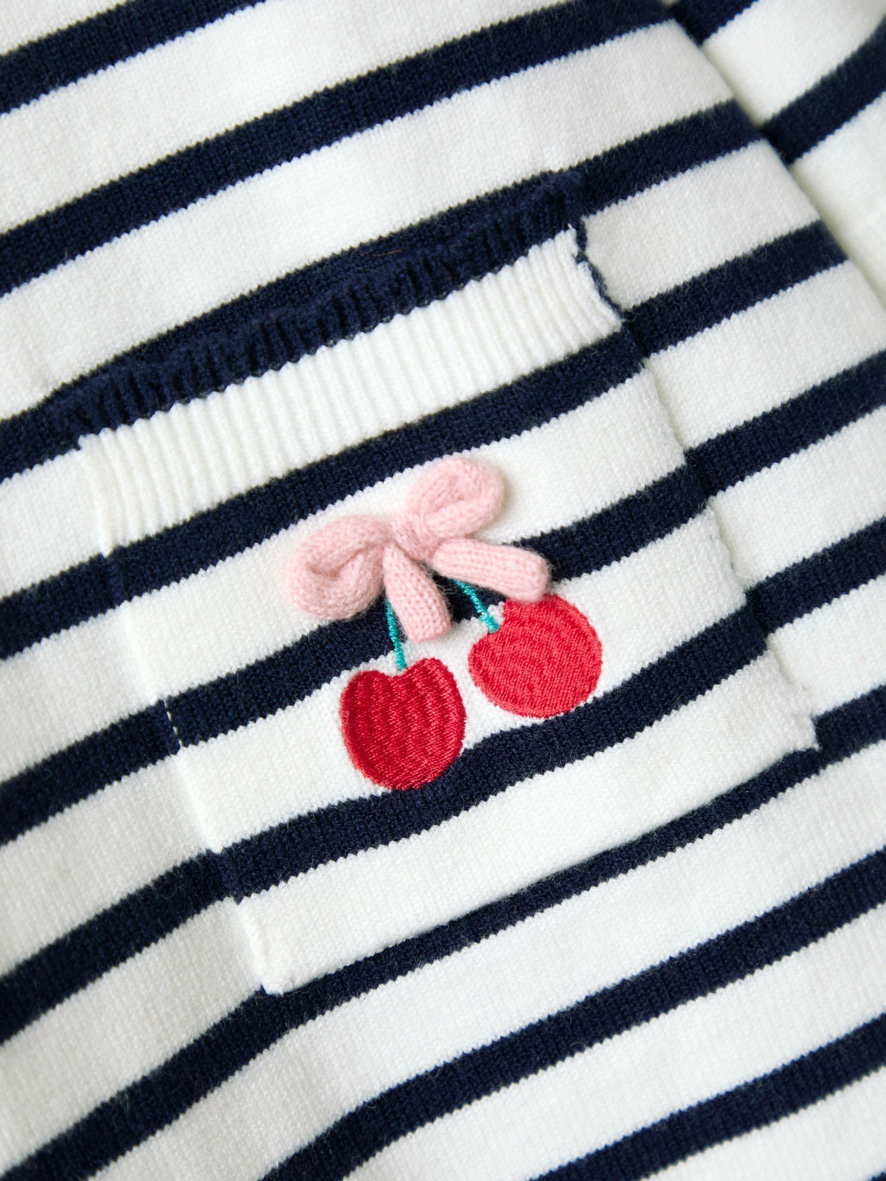 Cream Stripe Bow Collar Stripe Knitted Dress - Image 5 of 5