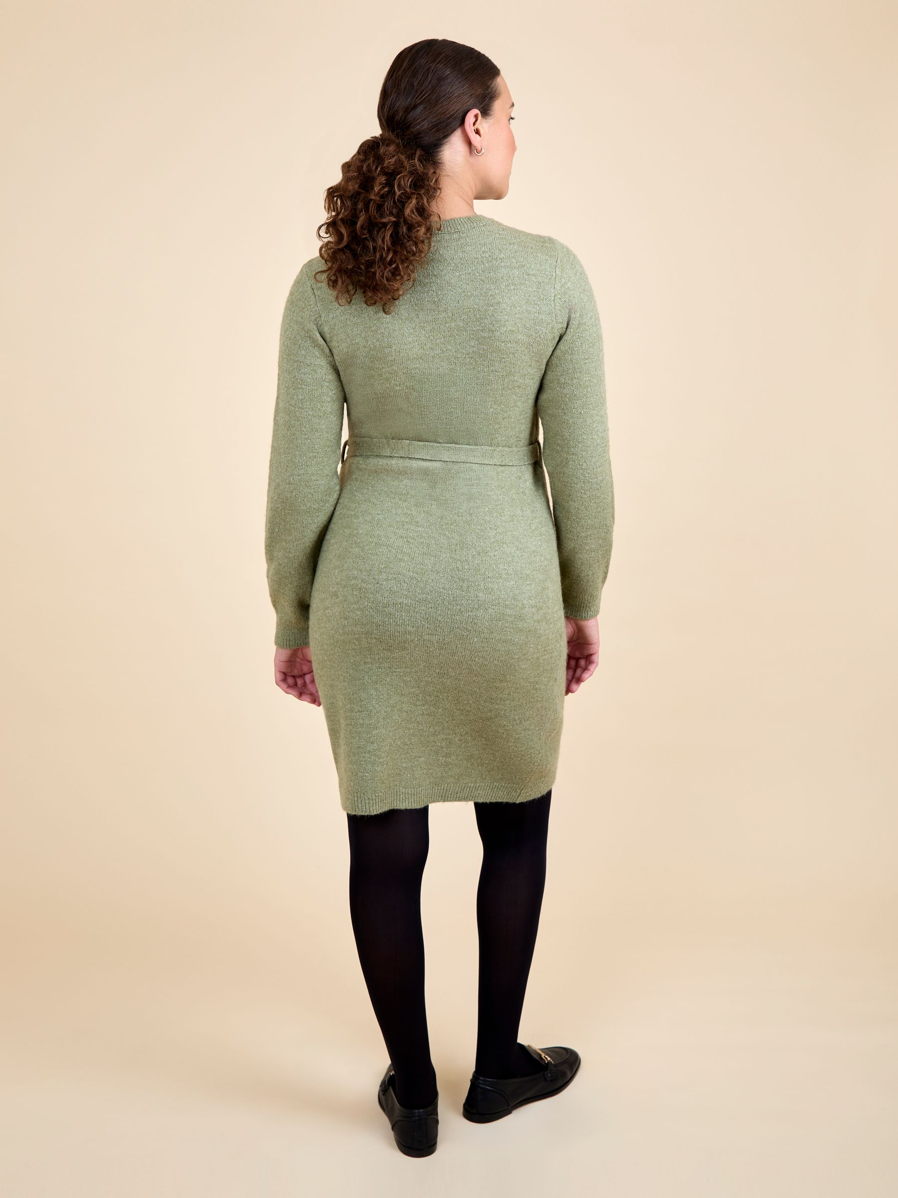 Khaki Maternity Crew Neck Knitted Dress - Image 3 of 5