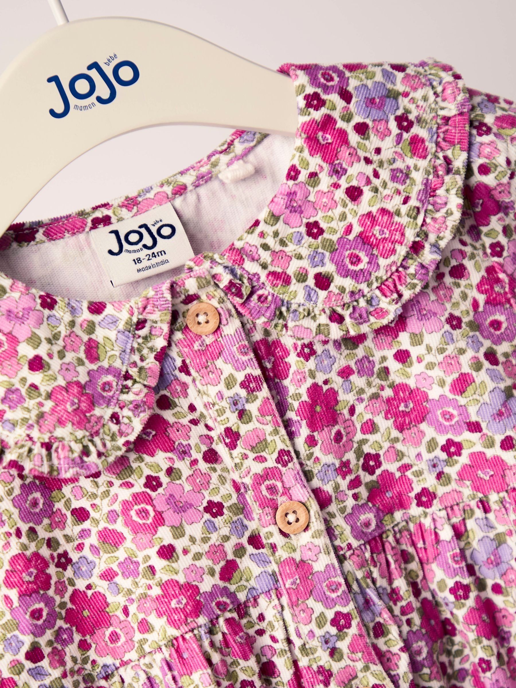 Pink Floral Printed Cord Button Through Dress - Image 3 of 3