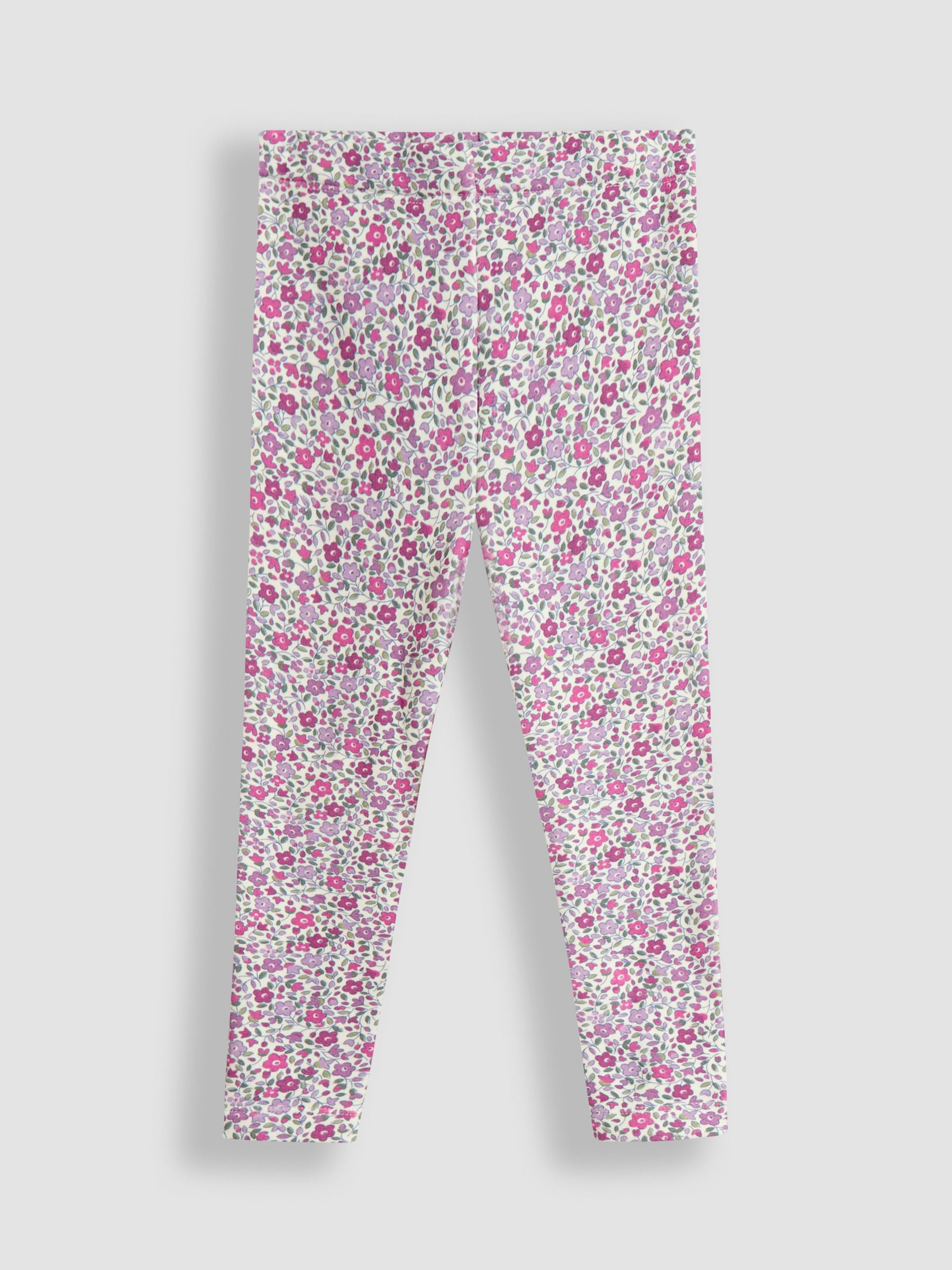 Berry Pink Floral Fleece-Lined Printed Leggings 2 Pack - Image 4 of 7