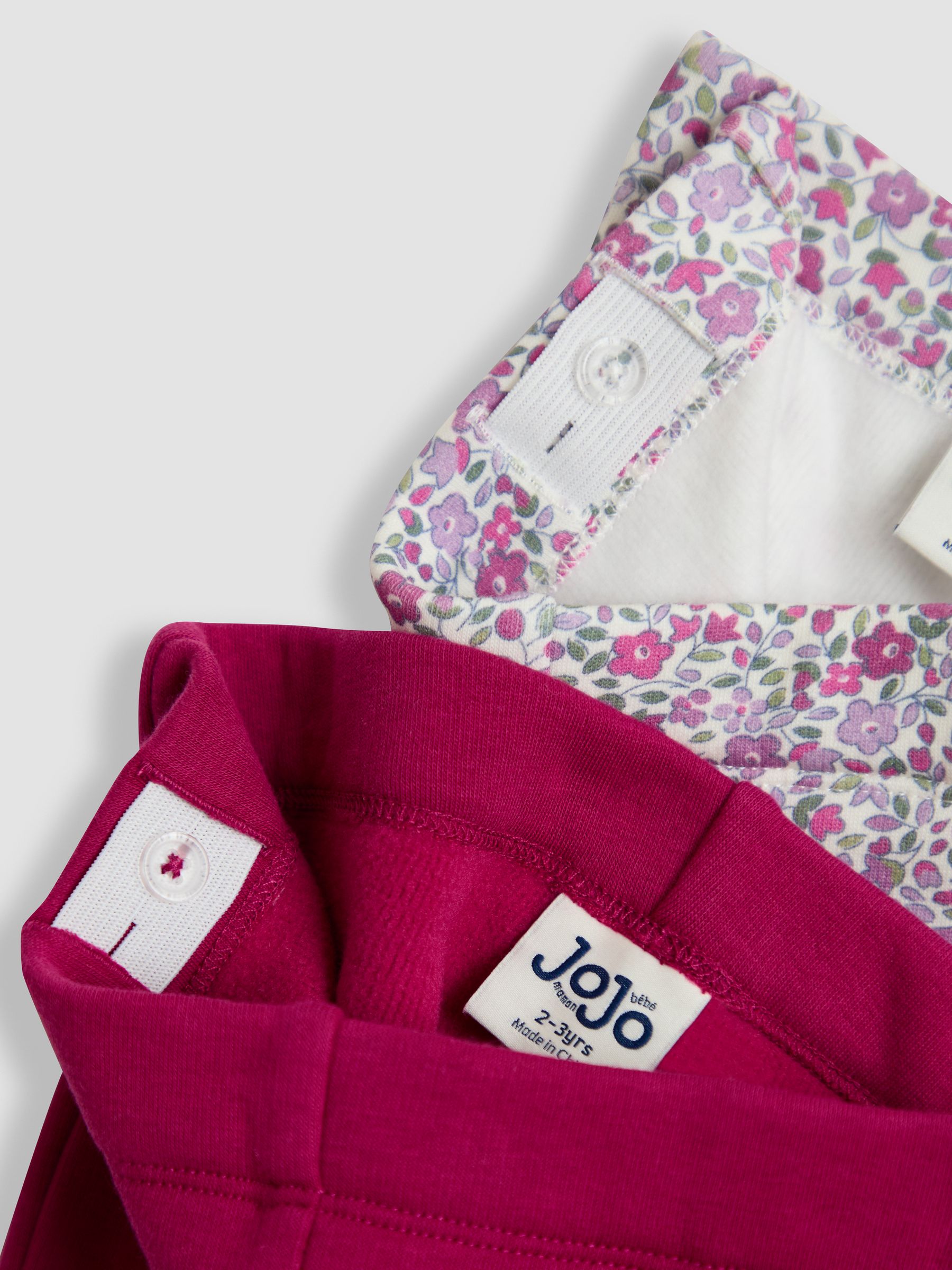 Berry Pink Floral Fleece-Lined Printed Leggings 2 Pack - Image 6 of 7