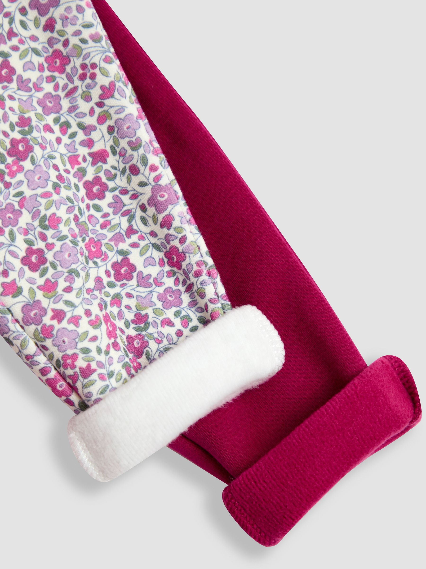 Berry Pink Floral Fleece-Lined Printed Leggings 2 Pack - Image 7 of 7