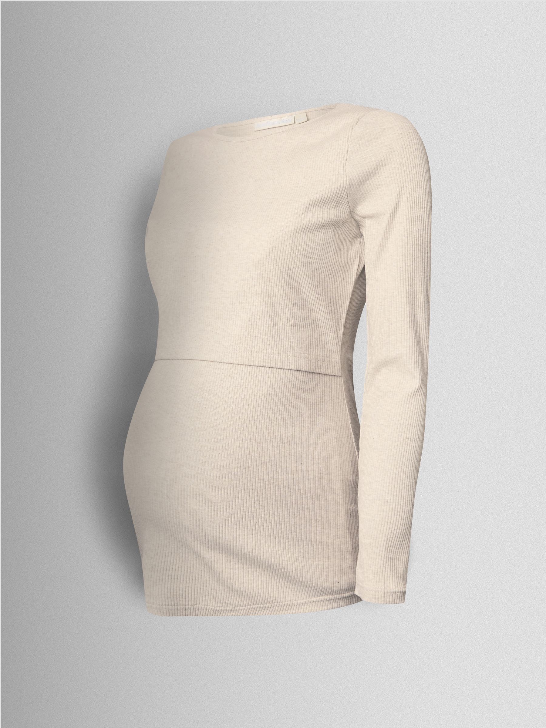 Oatmeal 2-Pack Ribbed Maternity & Nursing Top - Image 12 of 15