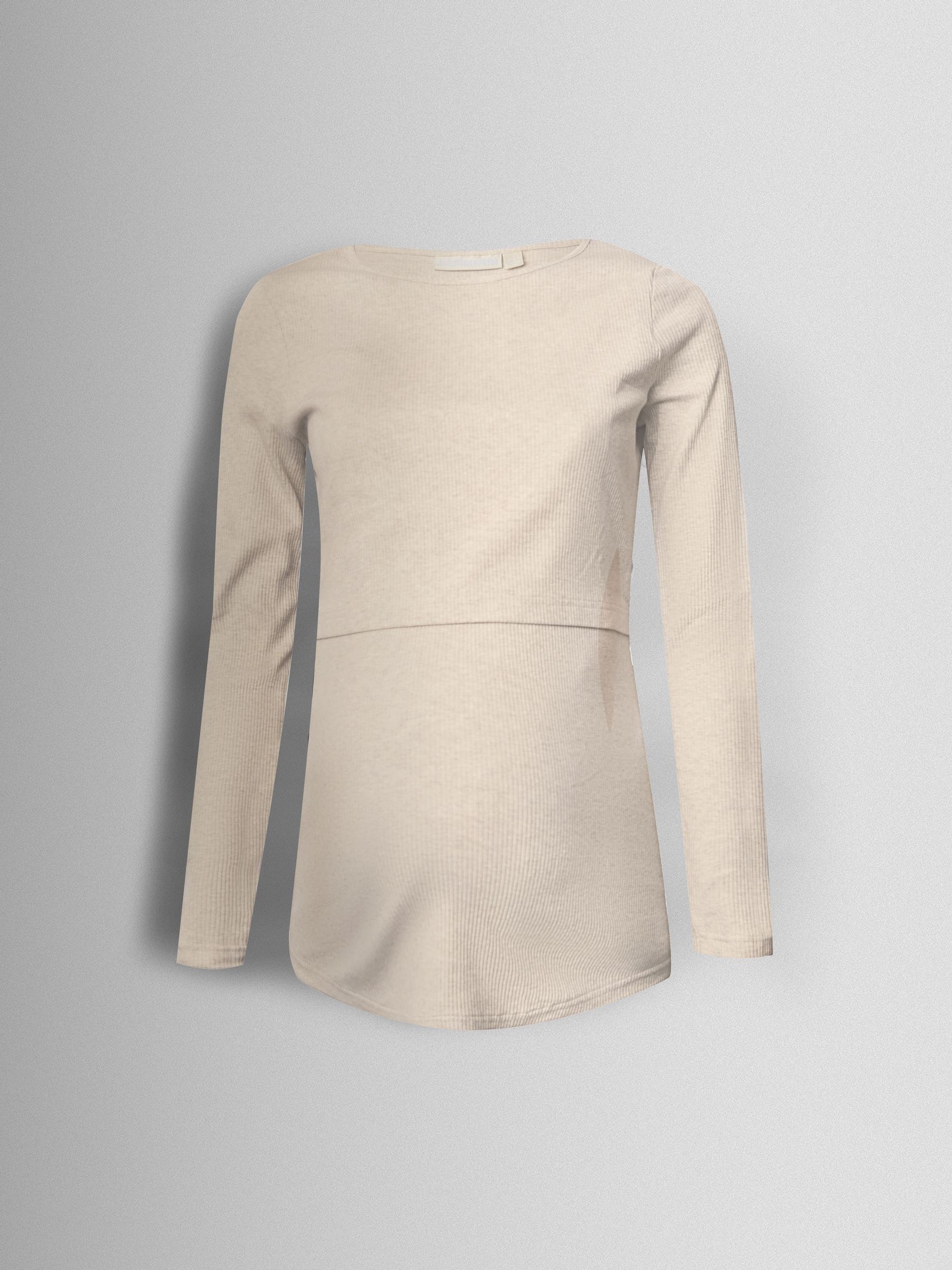 Oatmeal 2-Pack Ribbed Maternity & Nursing Top - Image 15 of 15