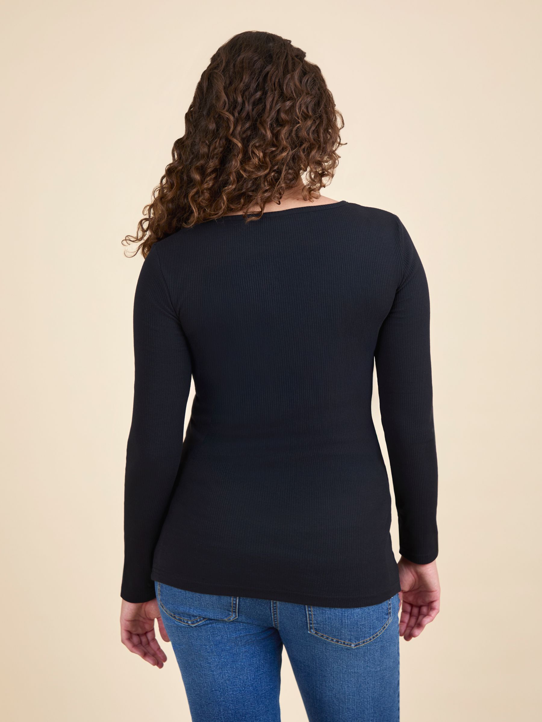 Oatmeal 2-Pack Ribbed Maternity & Nursing Top - Image 9 of 15