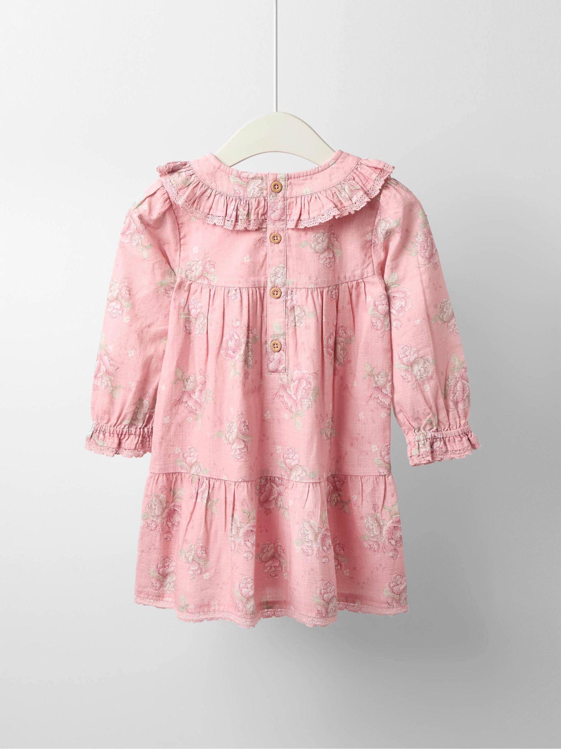 Rose Pink Pretty Frill Collar Dress - Image 4 of 4