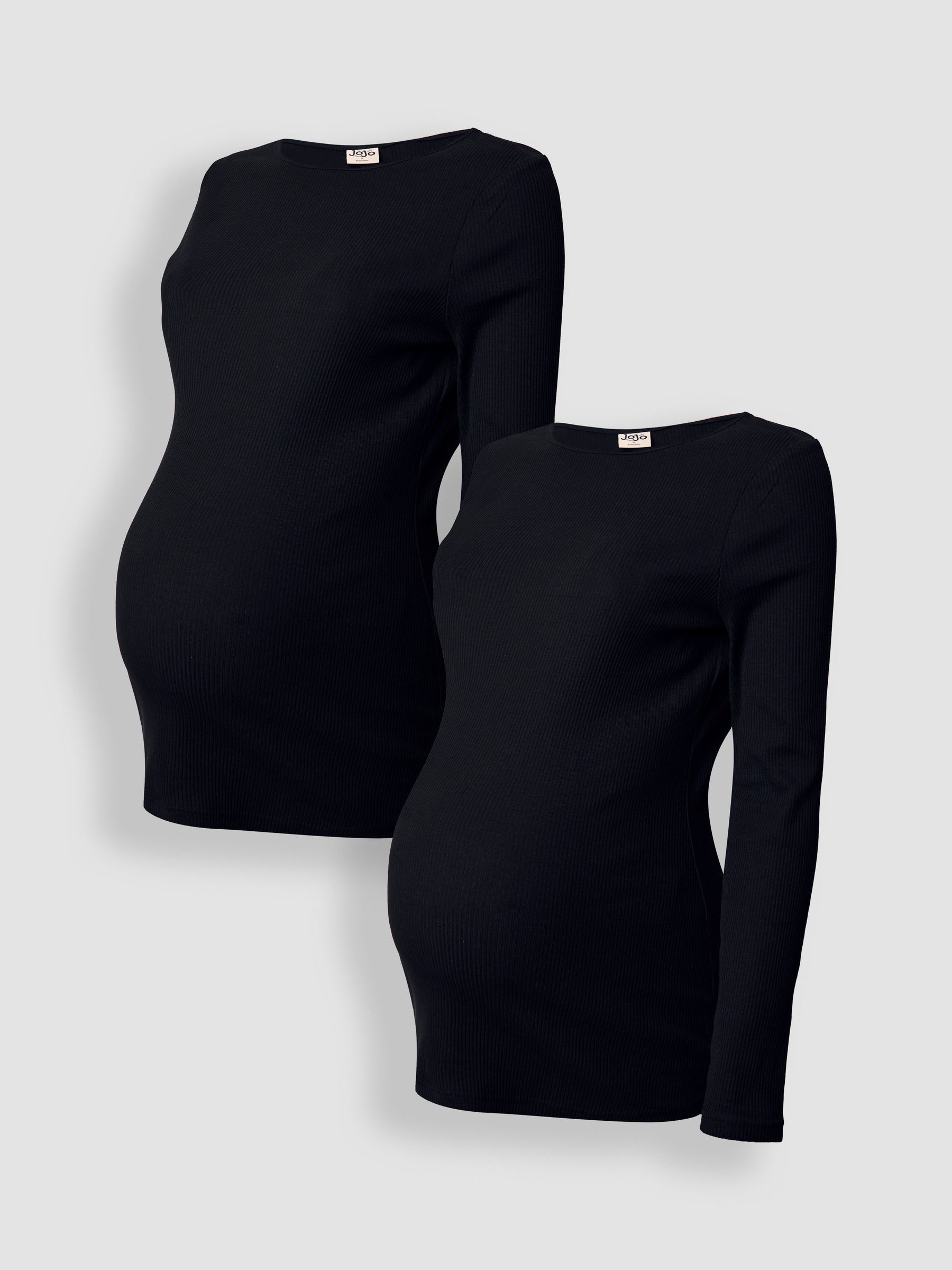 Black 2-Pack Ribbed Maternity & Nursing Top - Image 5 of 7