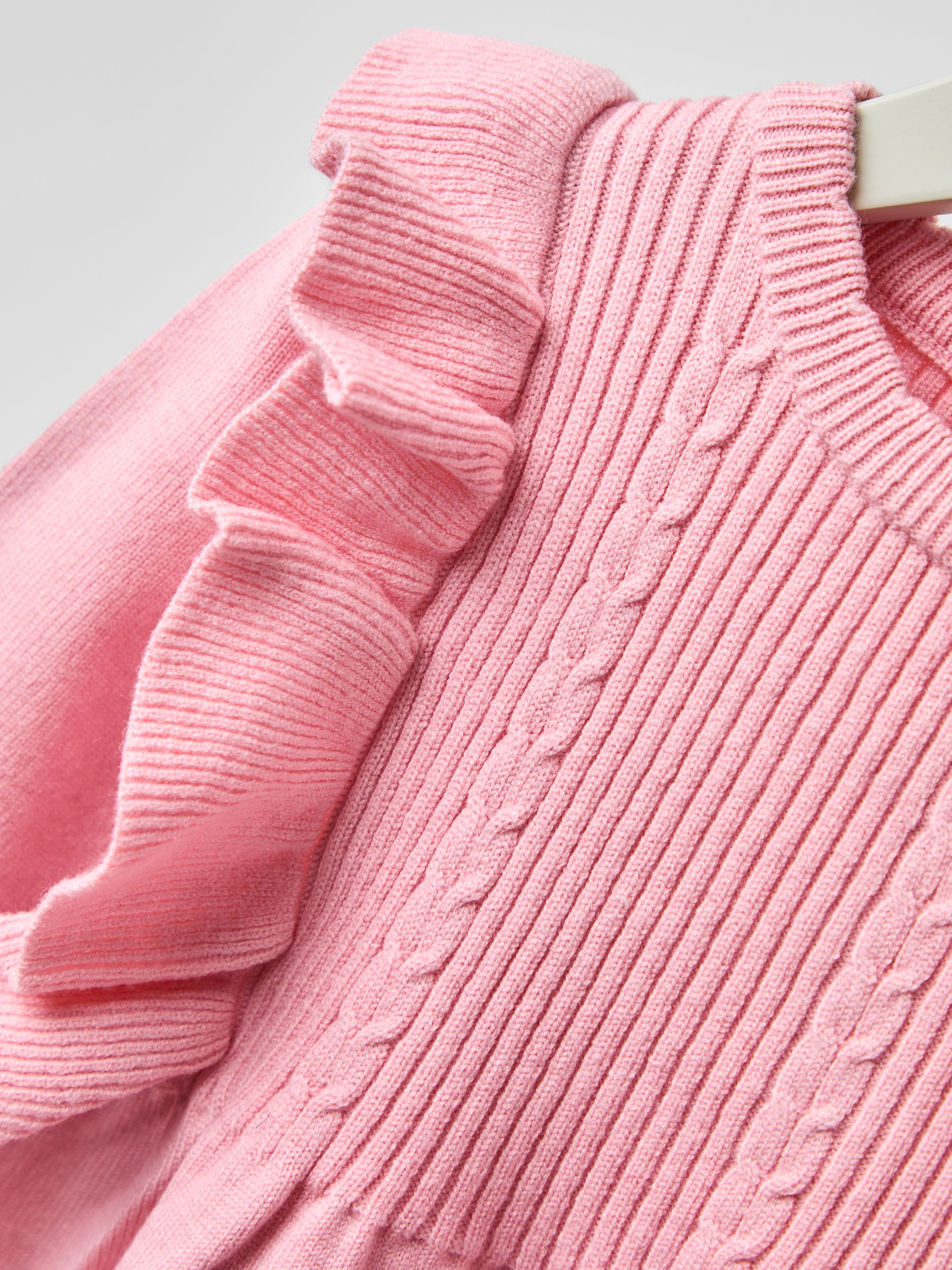Pink Embroidered Frill Knitted Dress - Image 3 of 4