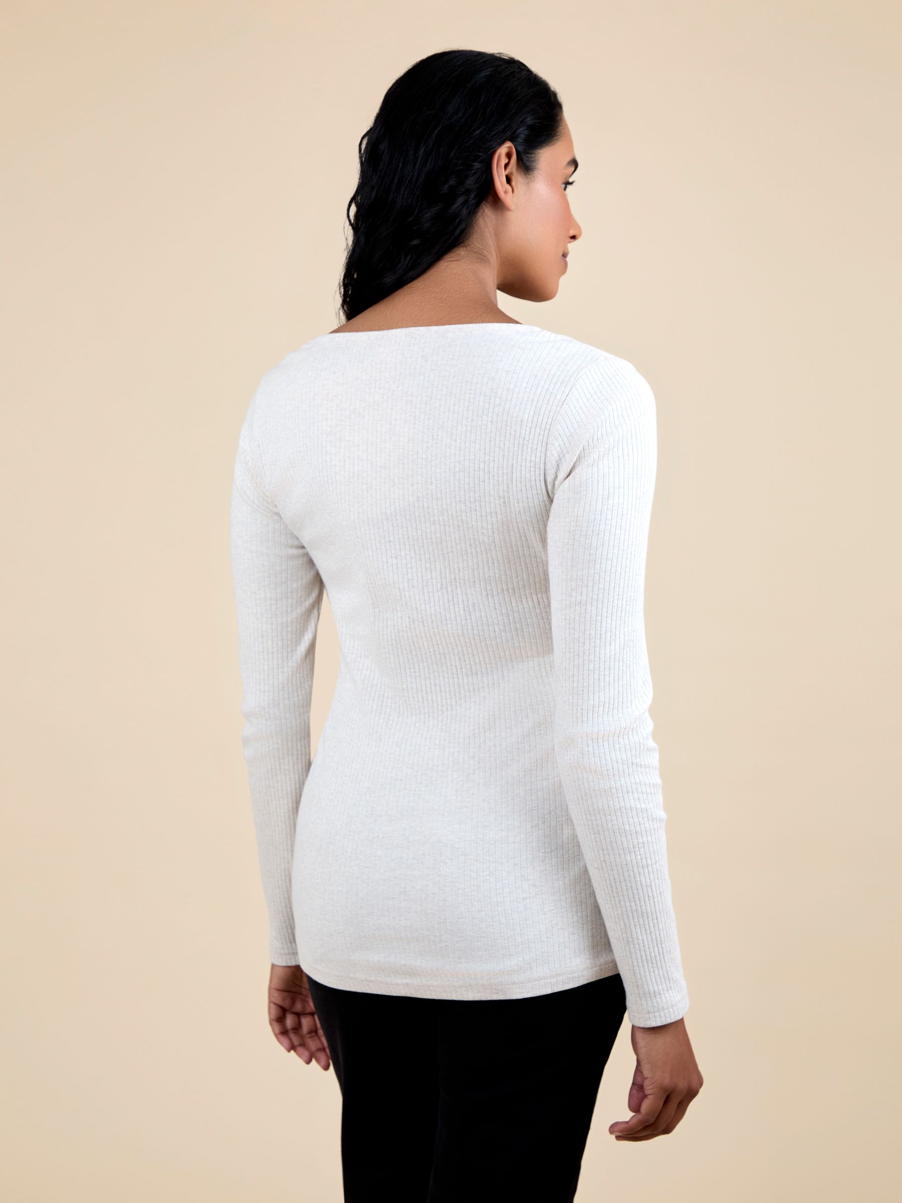 Natural Wrap Maternity & Nursing Long Sleeve Ribbed Top - Image 4 of 6