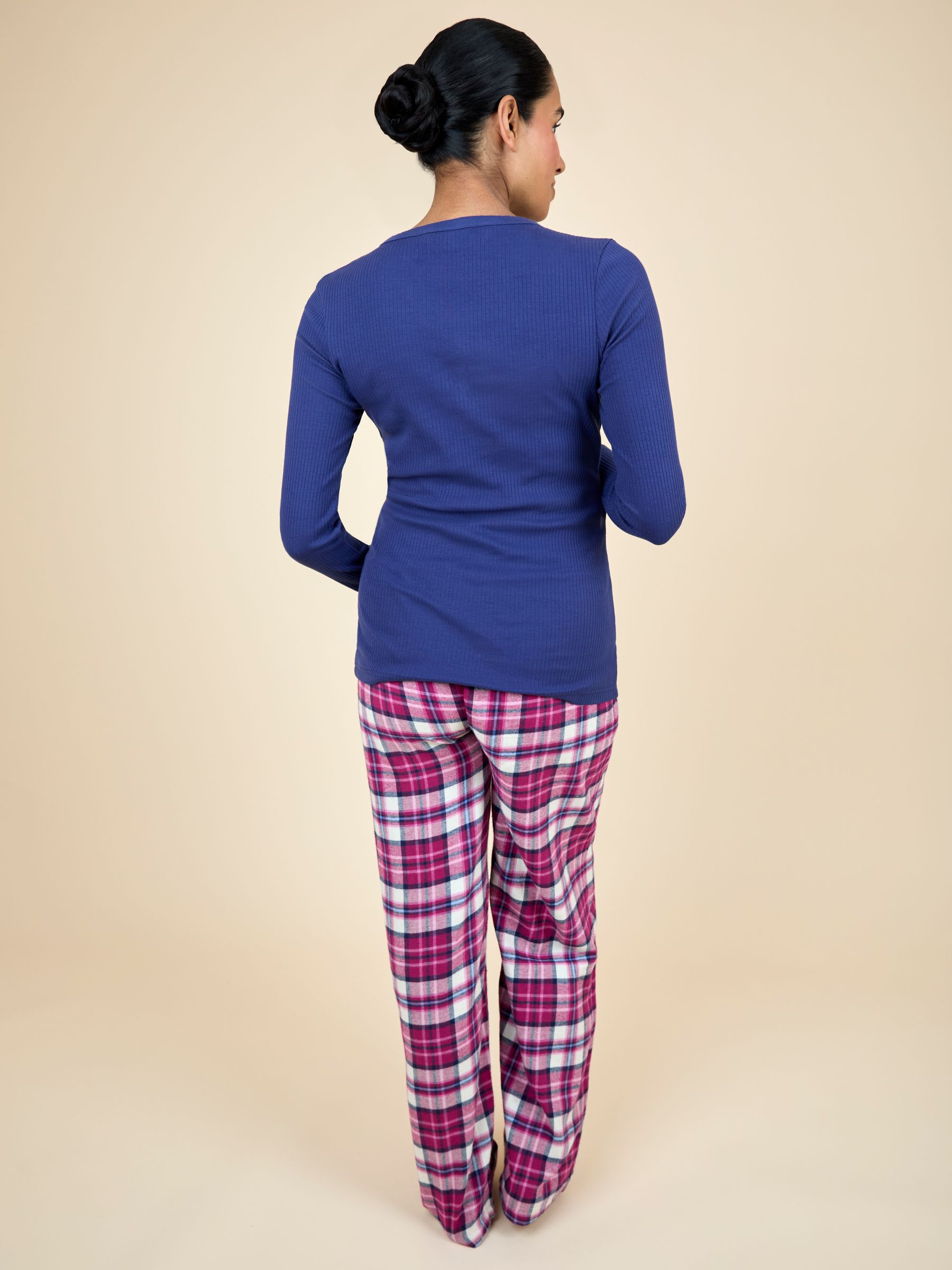 Navy Maternity Check Pyjama Set - Image 3 of 5