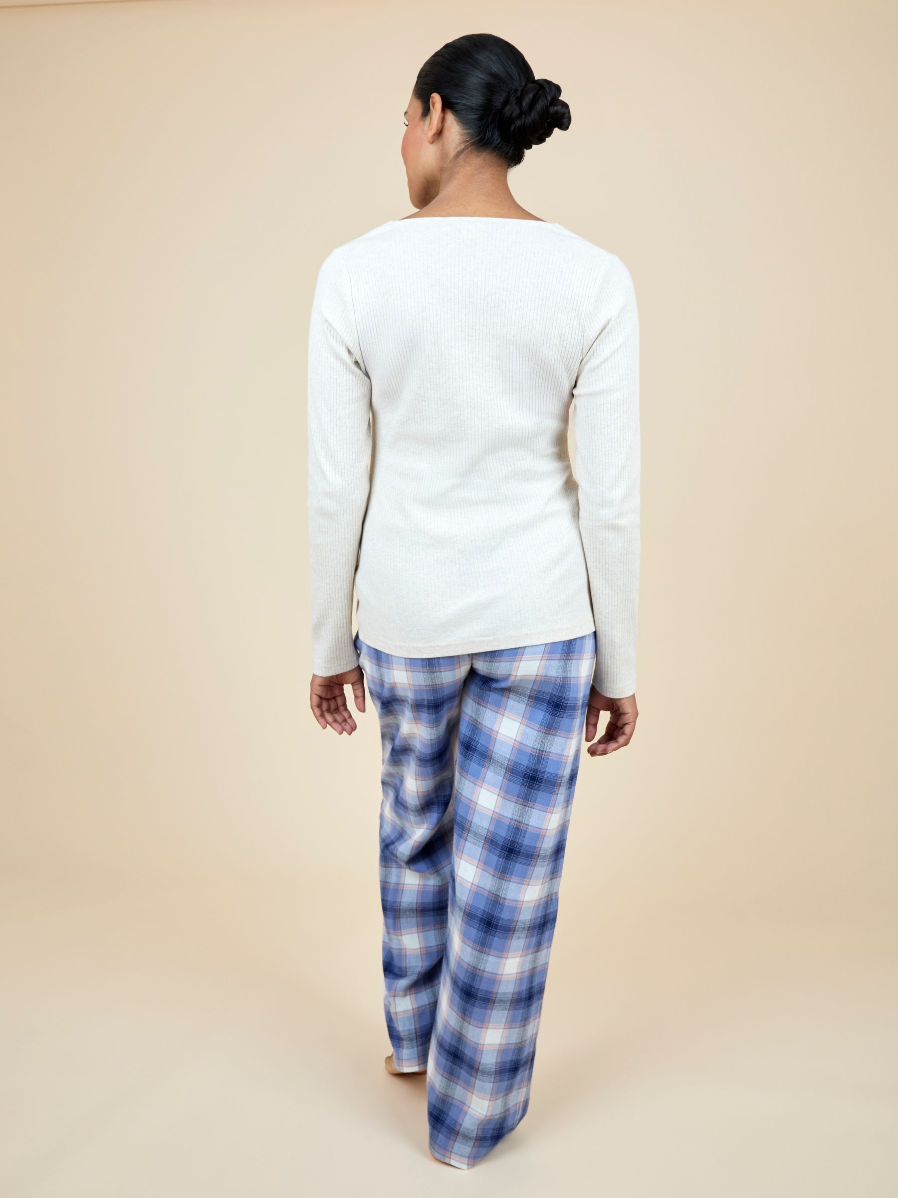 Oatmeal Maternity Check Pyjama Set - Image 3 of 6