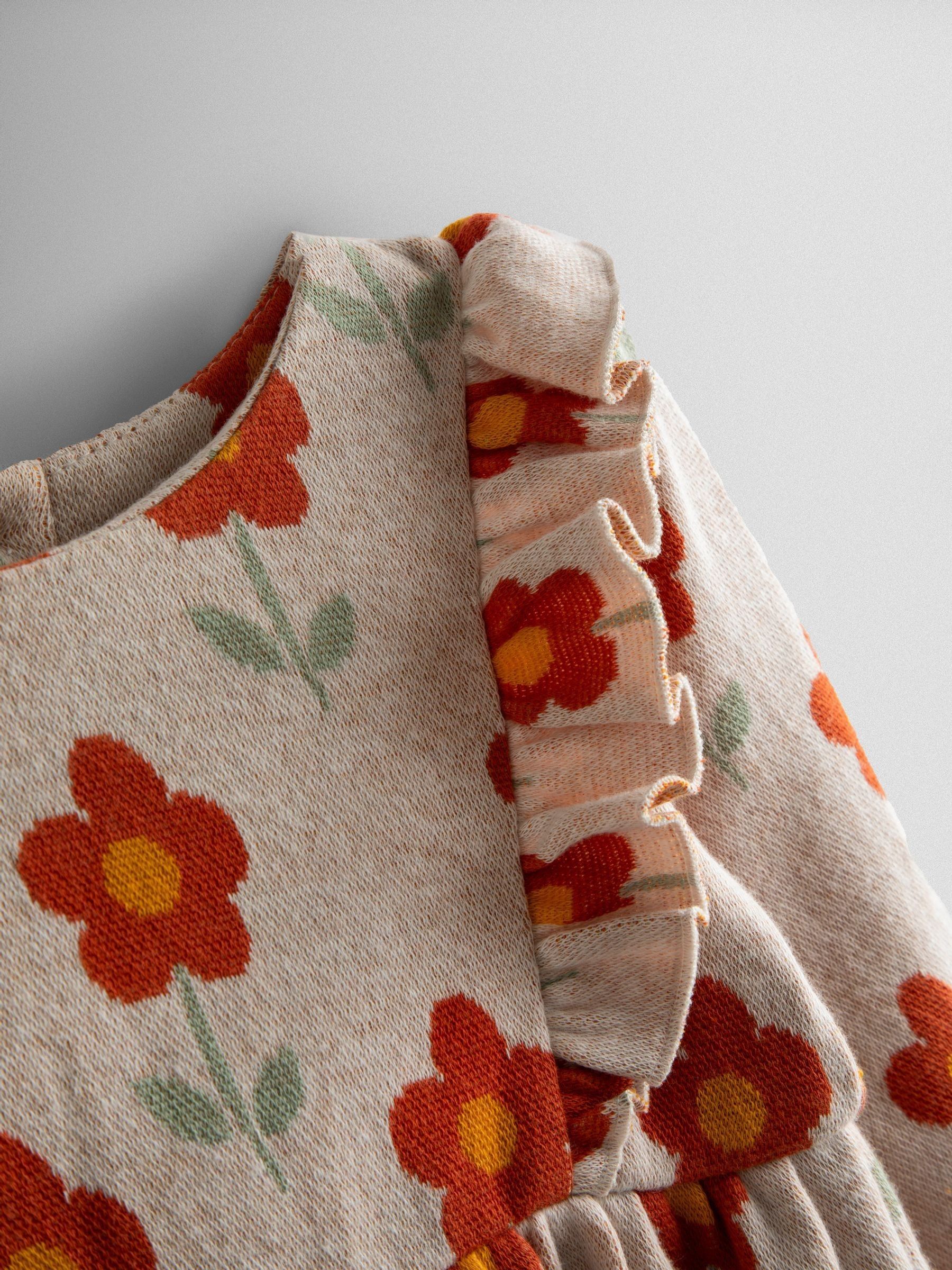 Natural Cream Autumn Floral Knitted Dress - Image 2 of 4