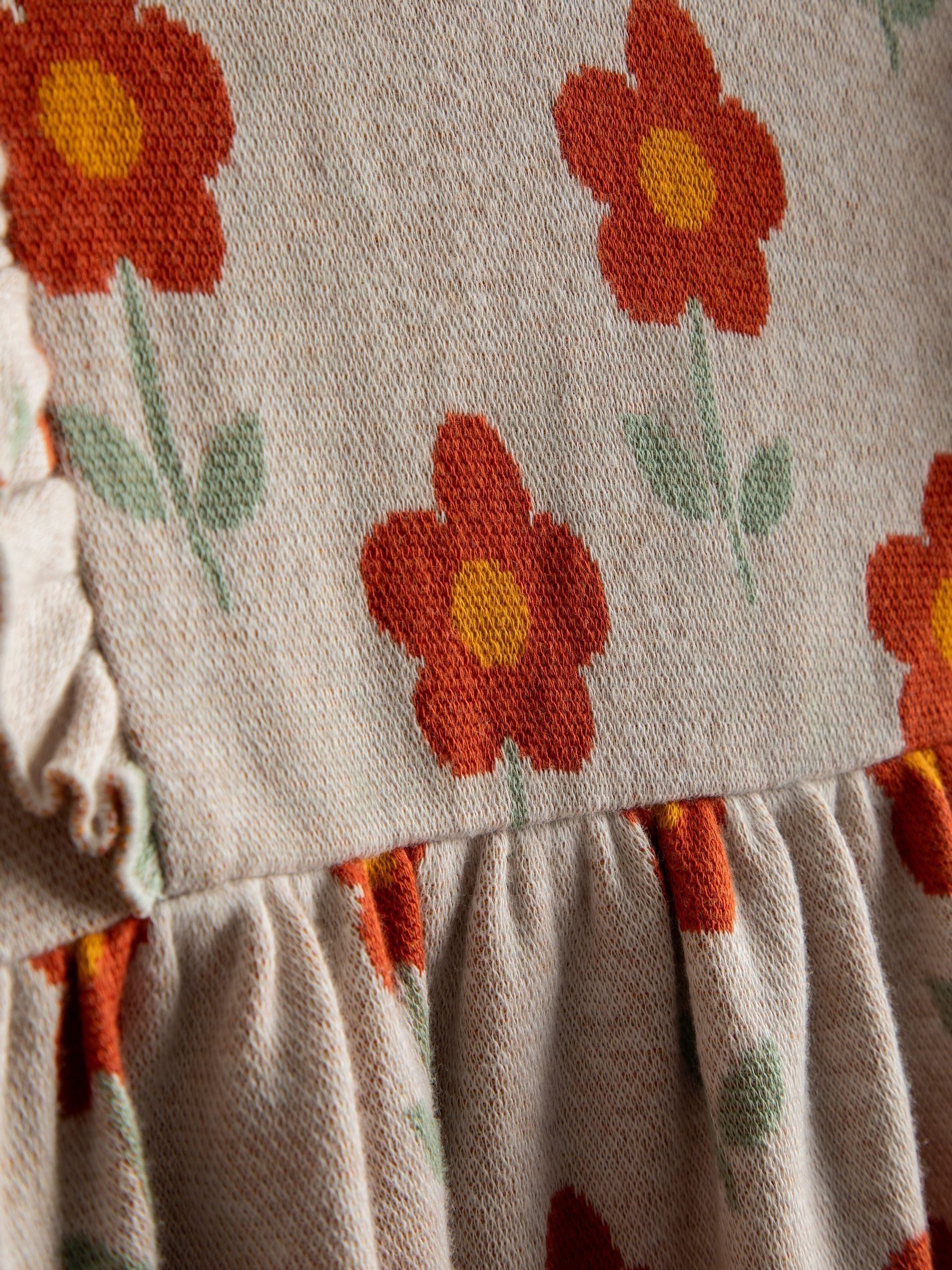 Natural Cream Autumn Floral Knitted Dress - Image 3 of 4