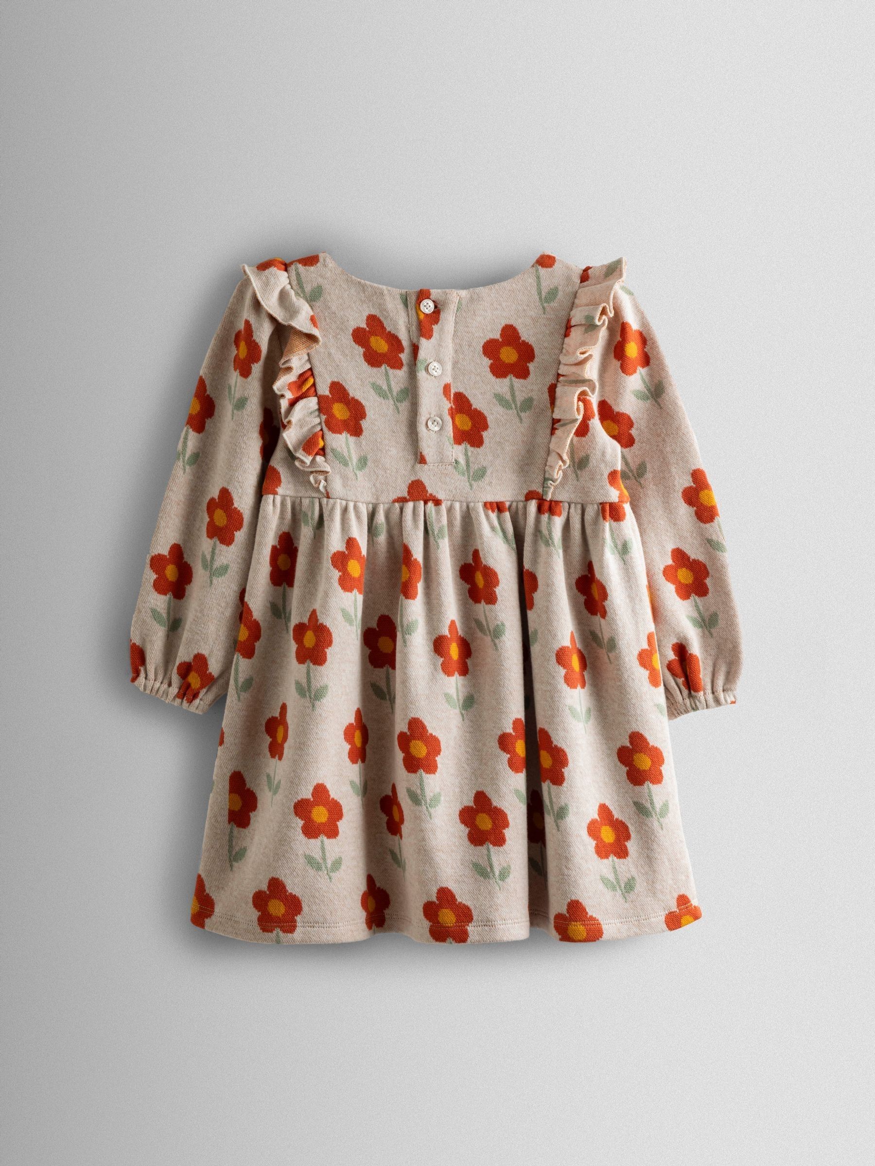 Natural Cream Autumn Floral Knitted Dress - Image 4 of 4