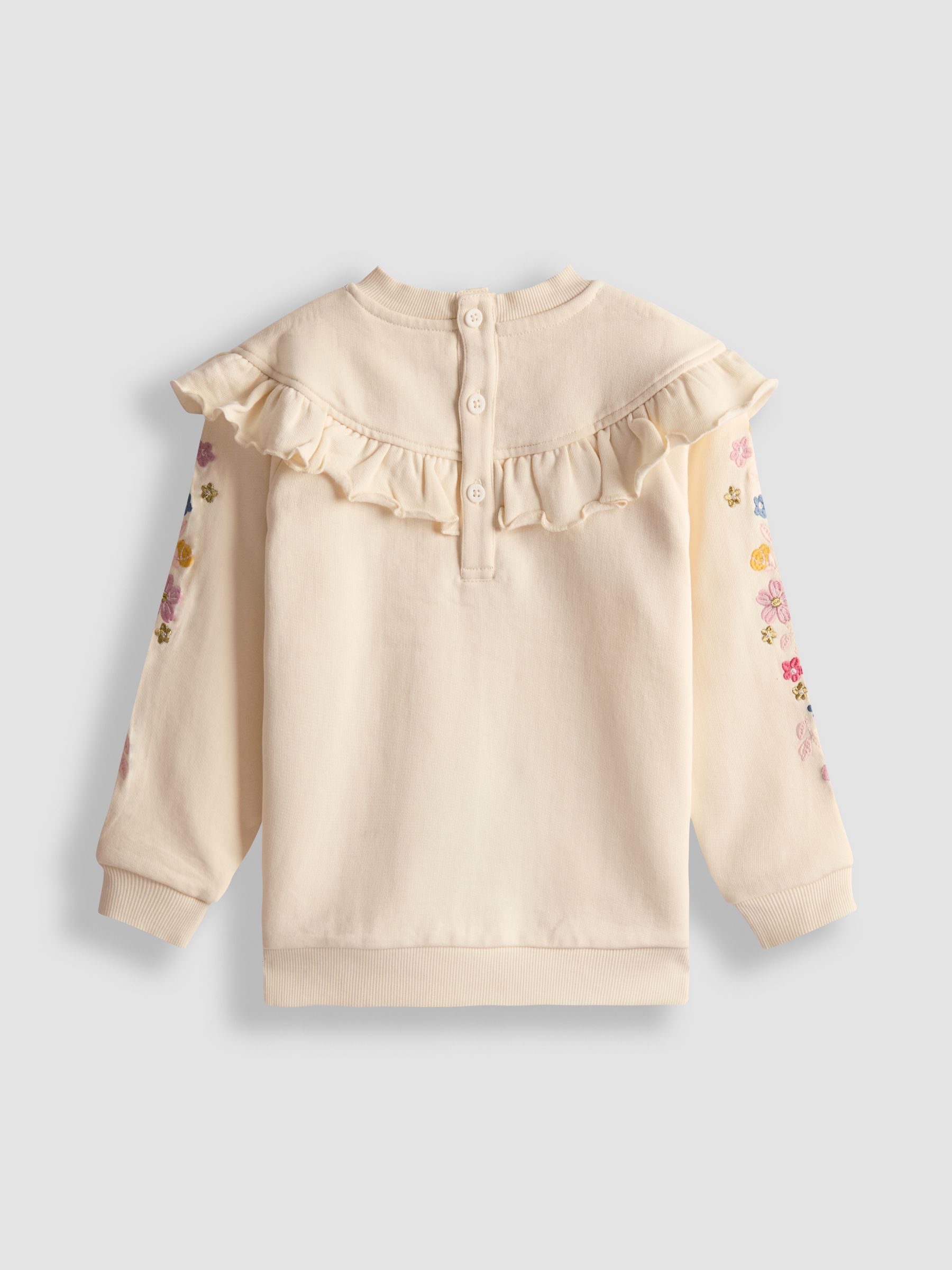 Cream Embroidered Frill Knitted Dress - Image 2 of 3