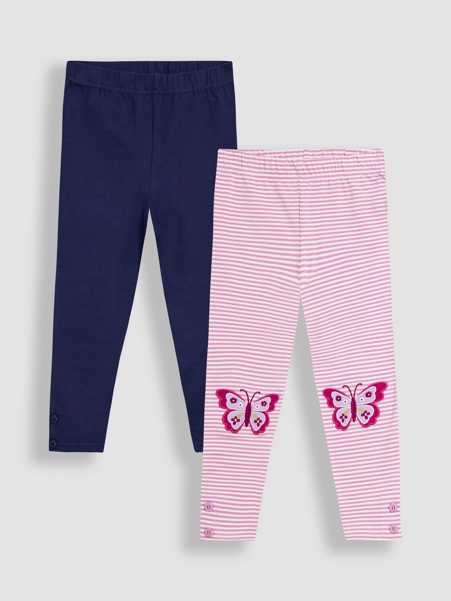 Purple Butterfly 2-Pack Appliqué Knee Leggings - Image 1 of 5