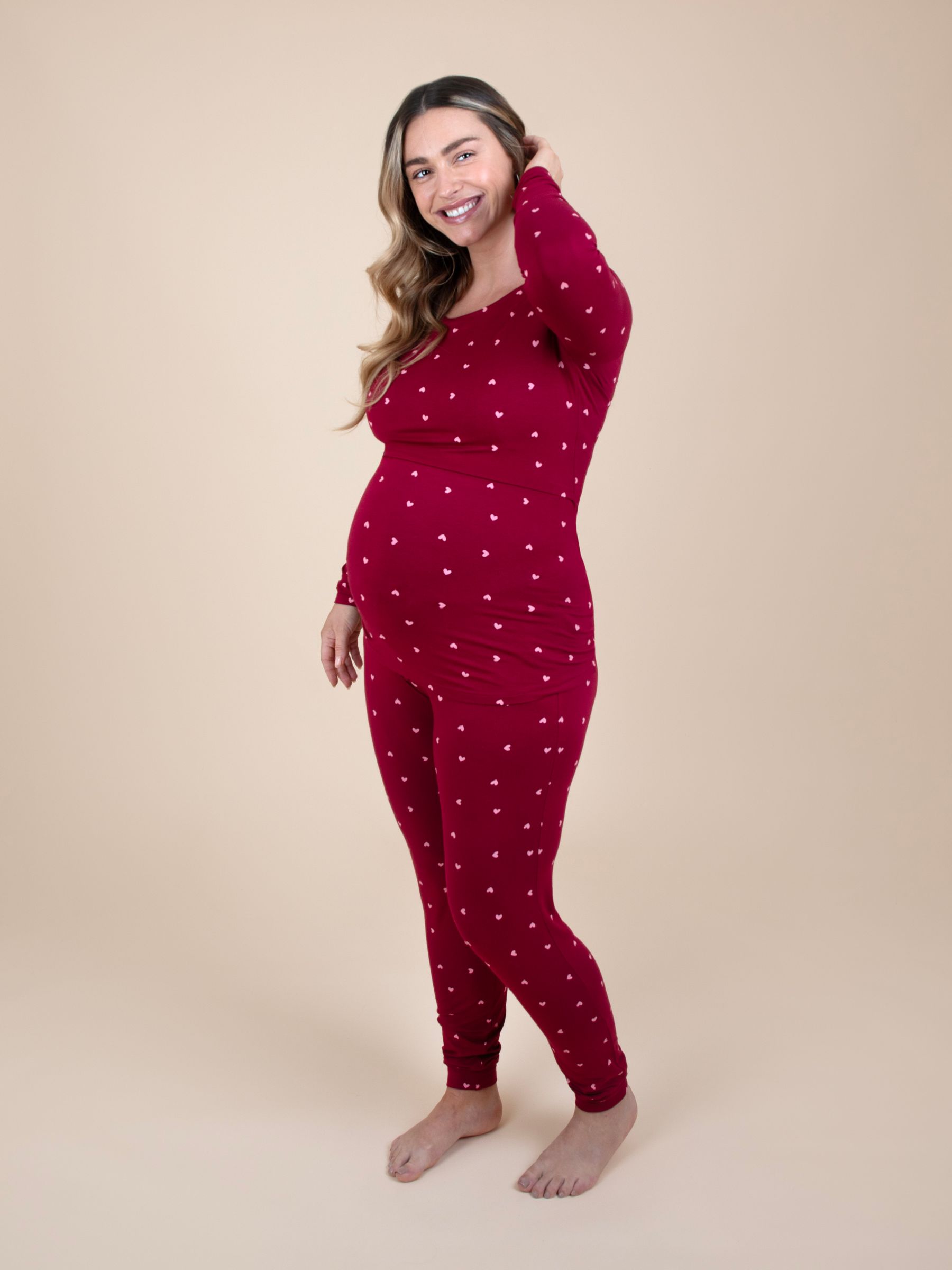 Red Maternity & Nursing Heart Pyjama Set - Image 3 of 6