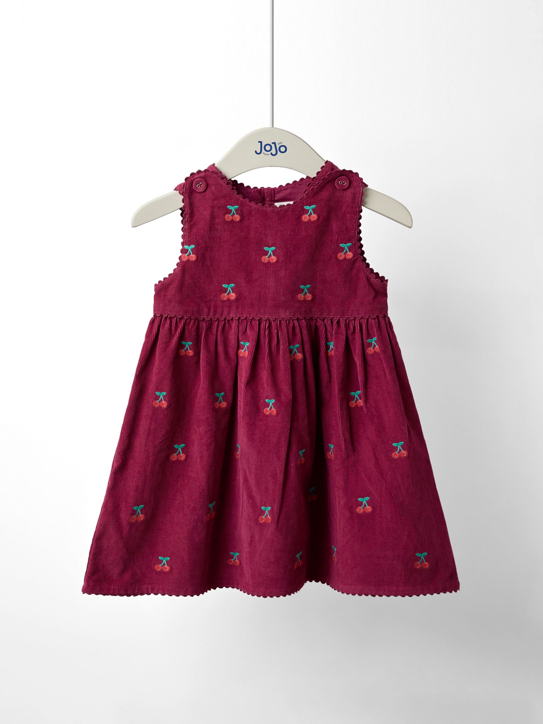 Plum Embroidered Cord Pinafore Dress - Image 1 of 4