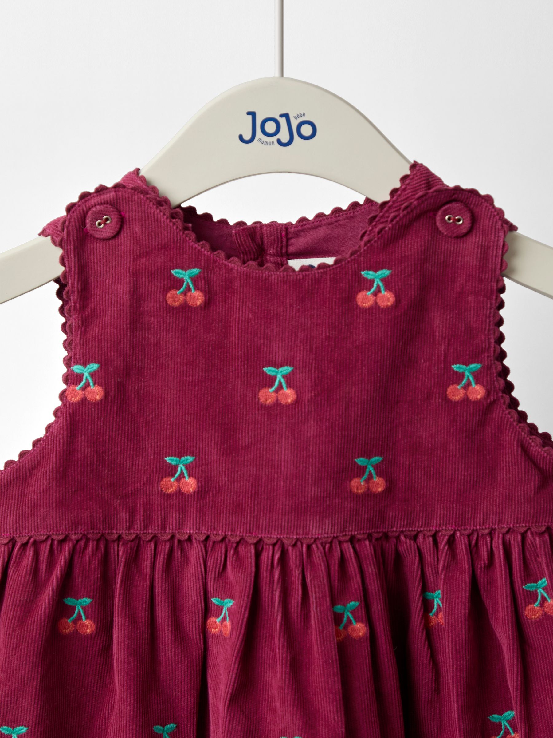 Plum Embroidered Cord Pinafore Dress - Image 3 of 4