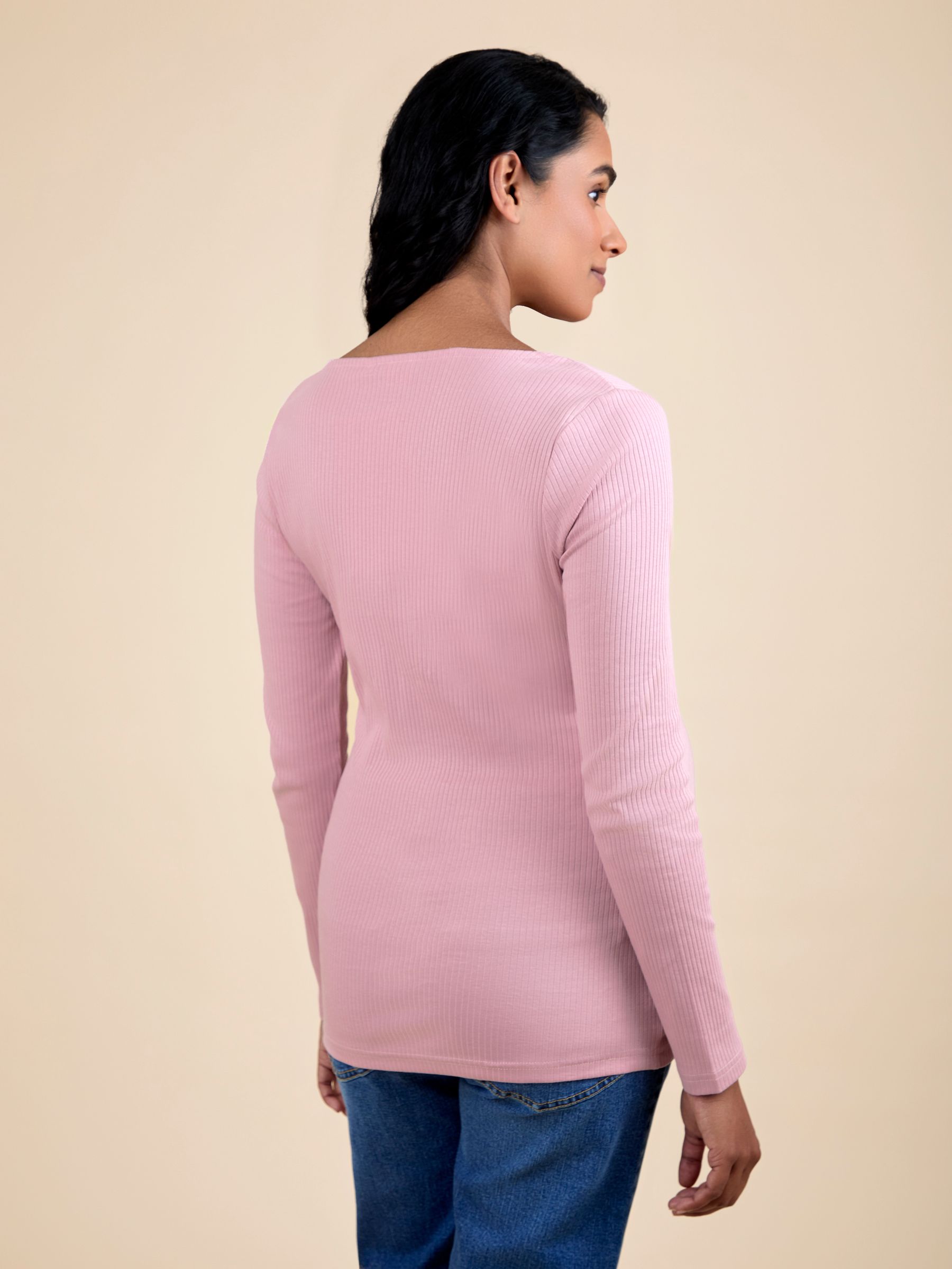 Pink Wrap Maternity & Nursing Long Sleeve Ribbed Top - Image 3 of 5
