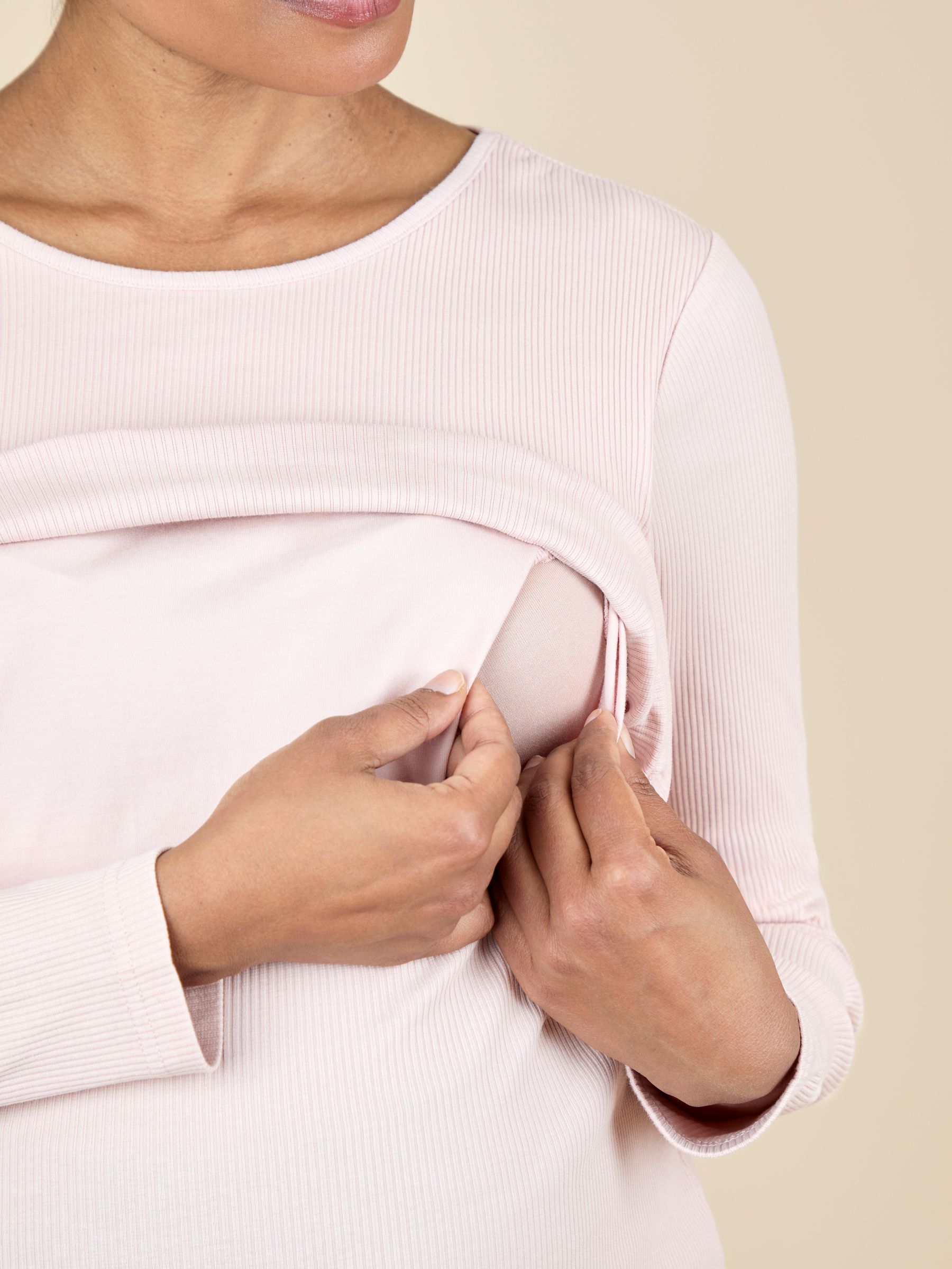Pink 2-Pack Ribbed Maternity & Nursing Top - Image 11 of 15
