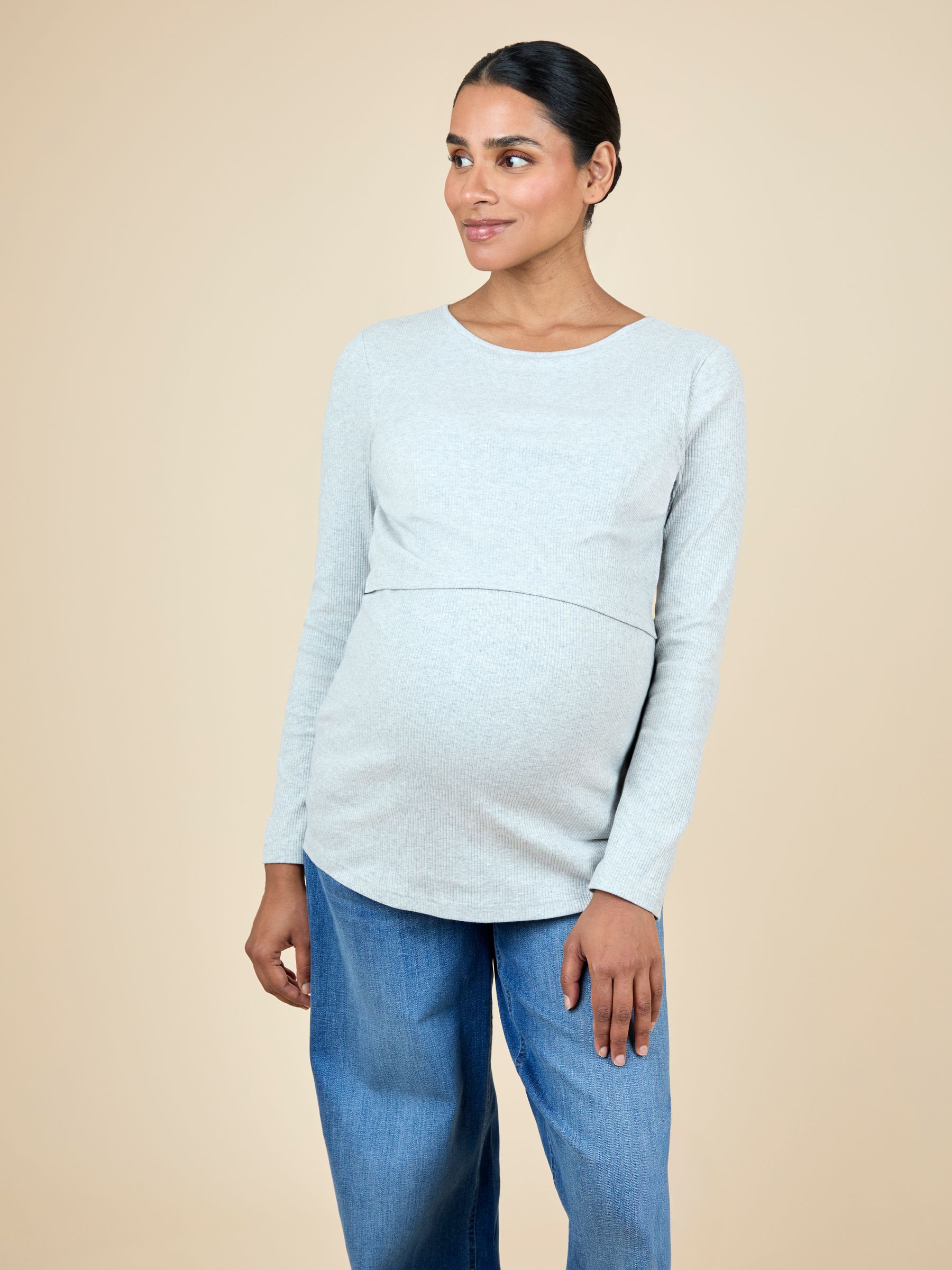 Pink 2-Pack Ribbed Maternity & Nursing Top - Image 2 of 15