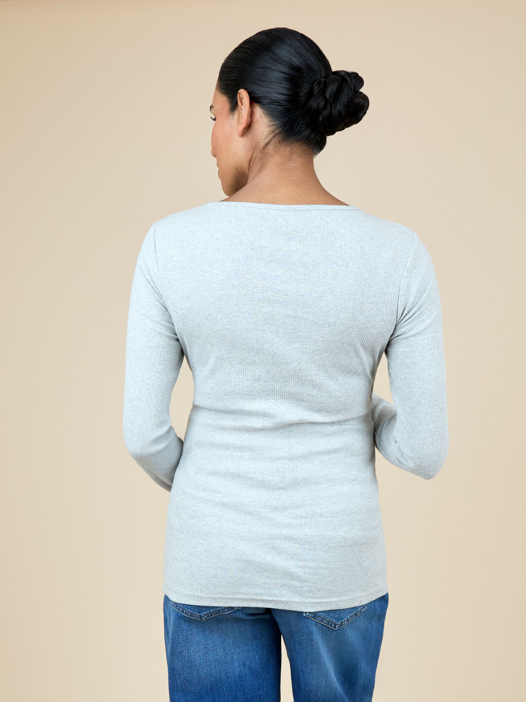 Pink 2-Pack Ribbed Maternity & Nursing Top - Image 6 of 15
