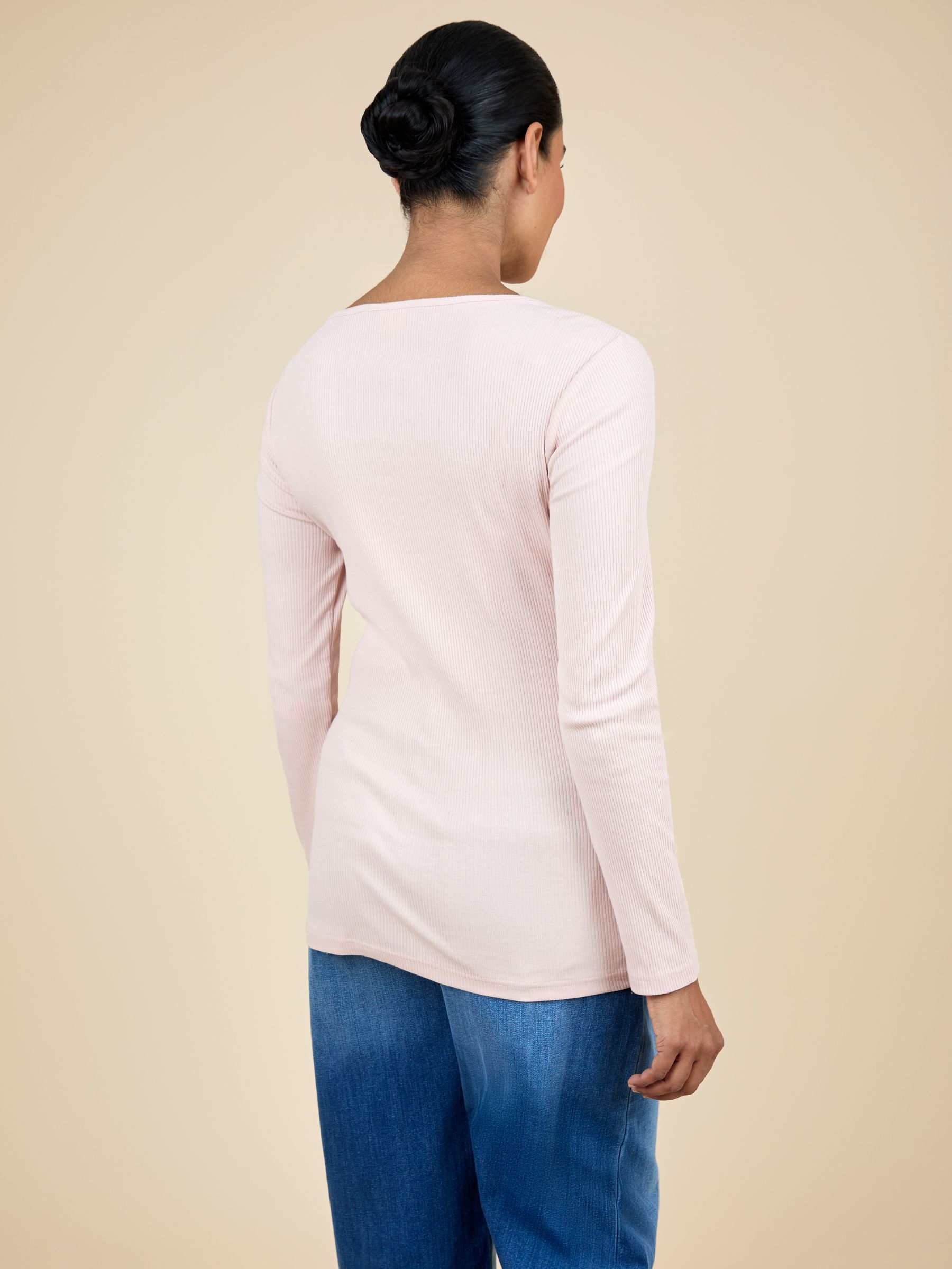 Pink 2-Pack Ribbed Maternity & Nursing Top - Image 7 of 15