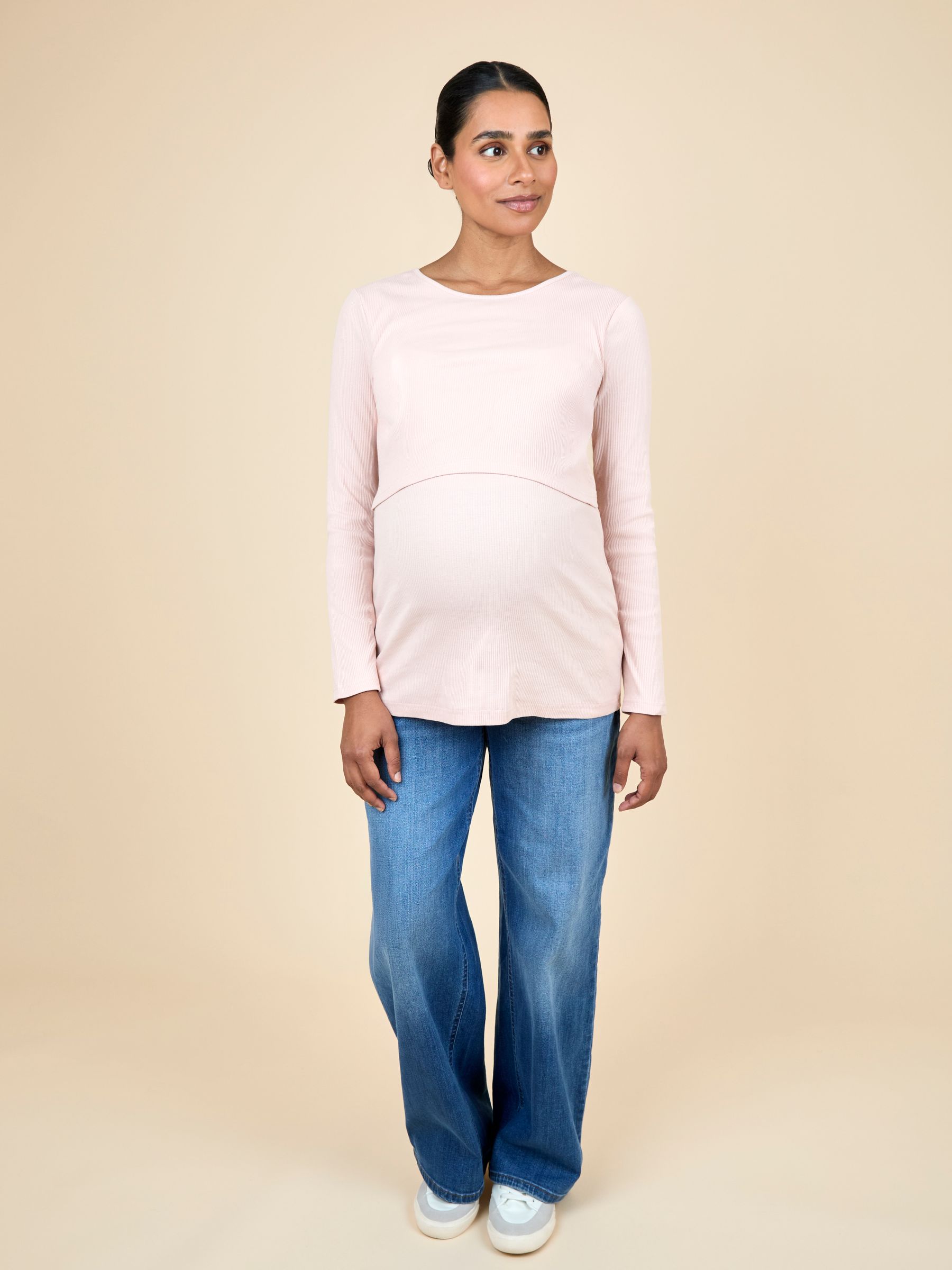 Pink 2-Pack Ribbed Maternity & Nursing Top - Image 9 of 15