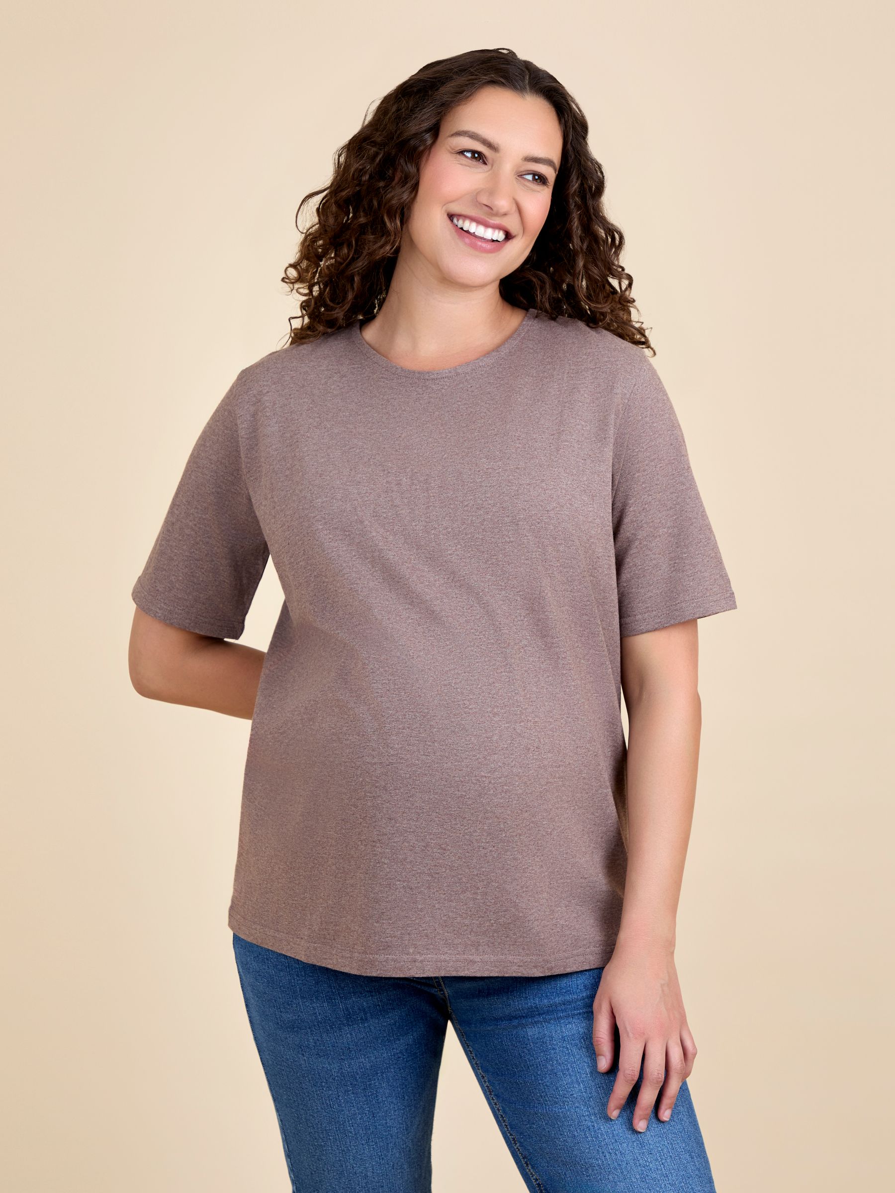Brown Oversized Boyfriend Maternity T-Shirt - Image 1 of 4