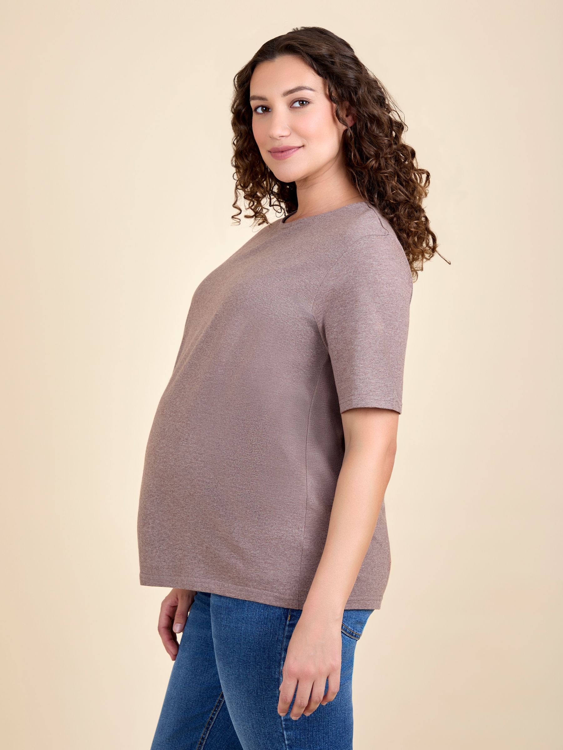 Brown Oversized Boyfriend Maternity T-Shirt - Image 2 of 4