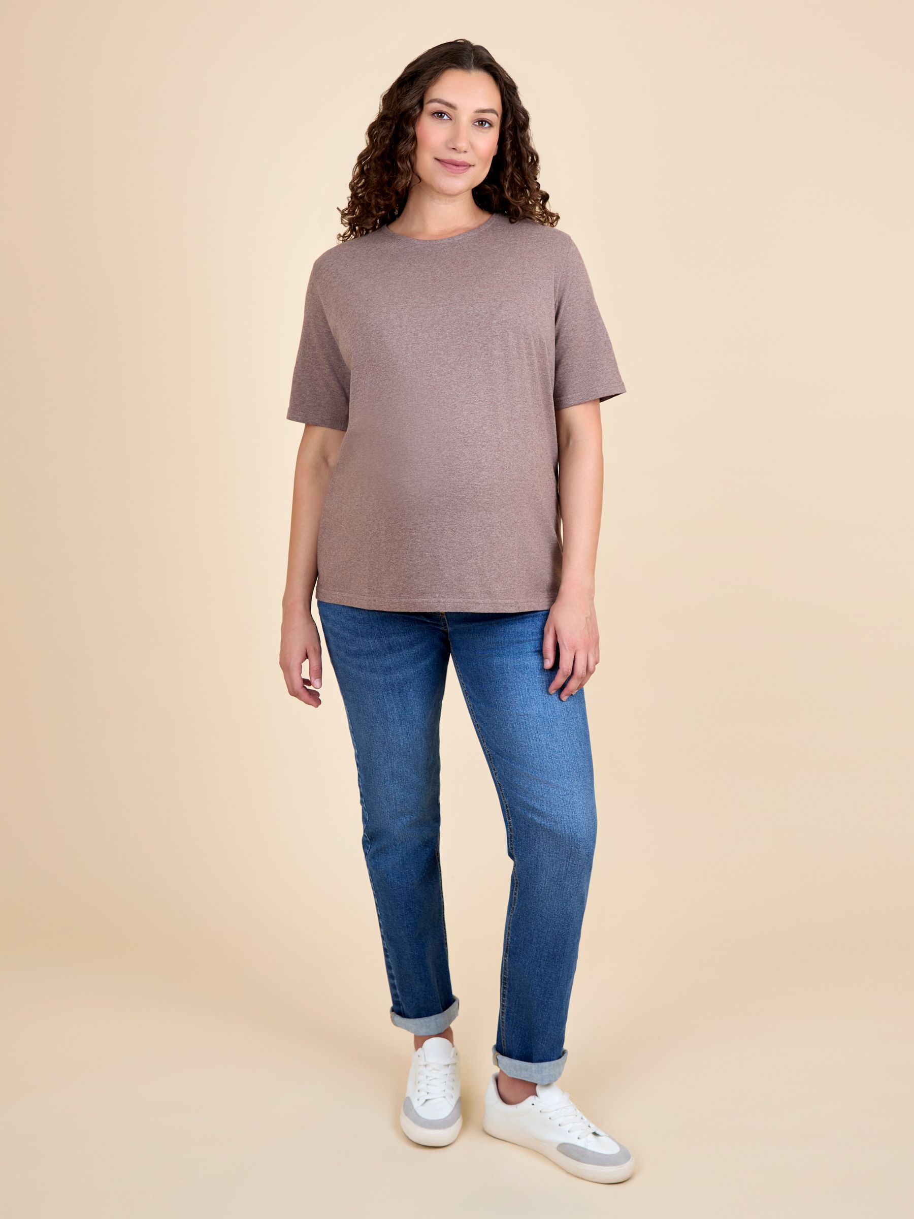 Mocha Oversized Boyfriend Maternity T-Shirt - Image 5 of 5