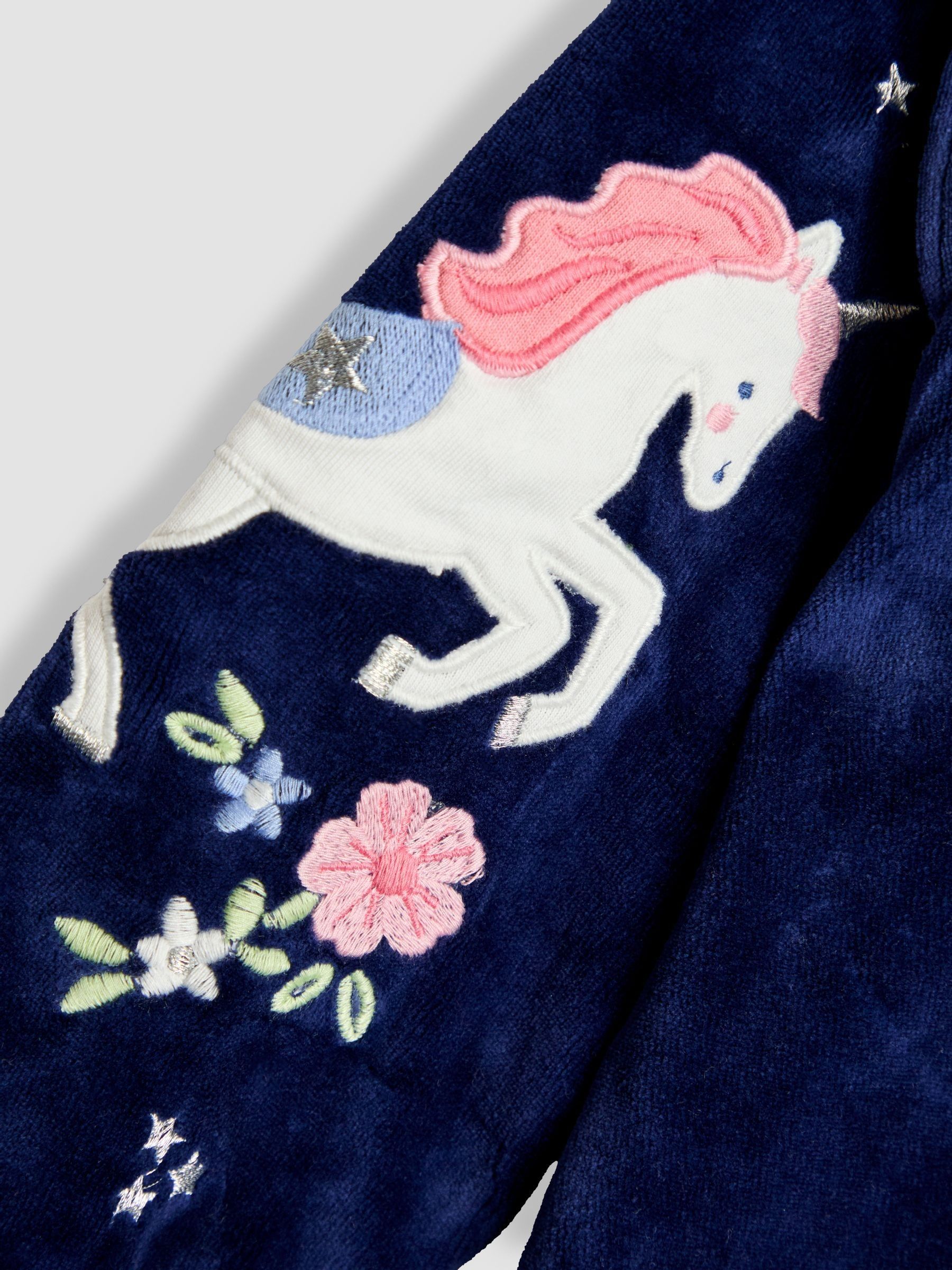 Blue Embroidered Frill Velour Jacket - Image 4 of 4