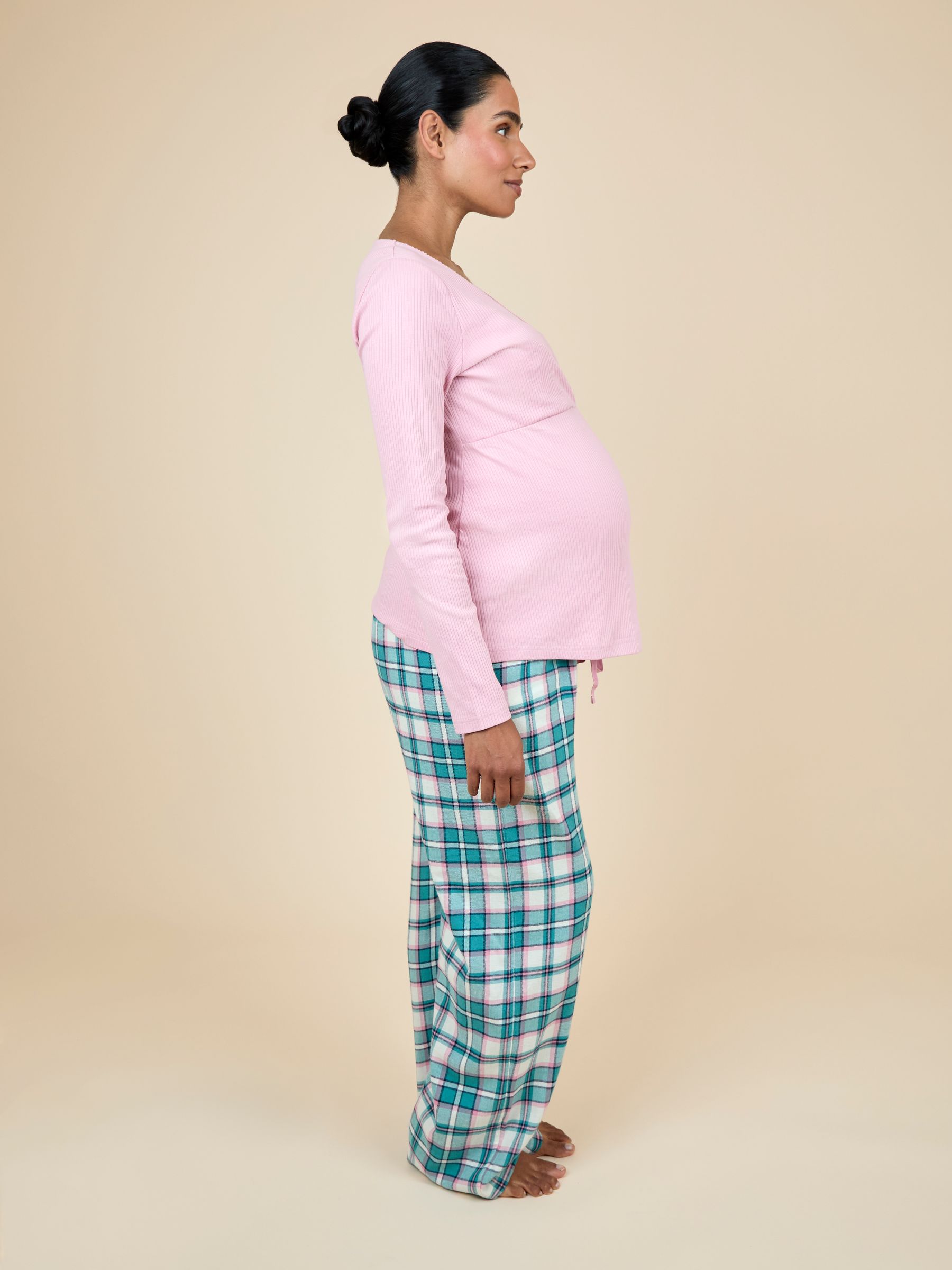 Pink Maternity Check Pyjama Set - Image 2 of 6
