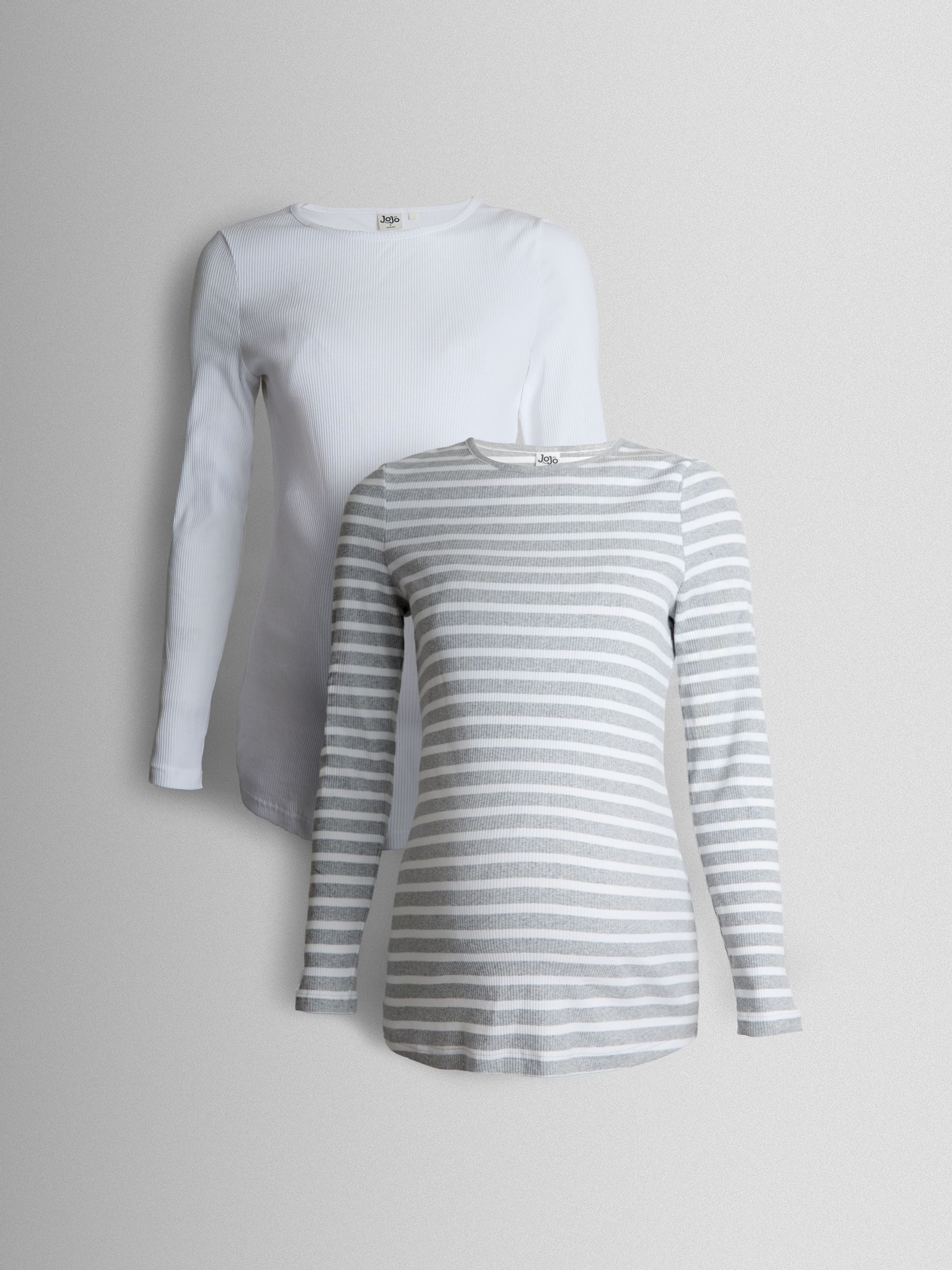 Grey 2-Pack Ribbed Maternity Tops JoJo Maman Bébé