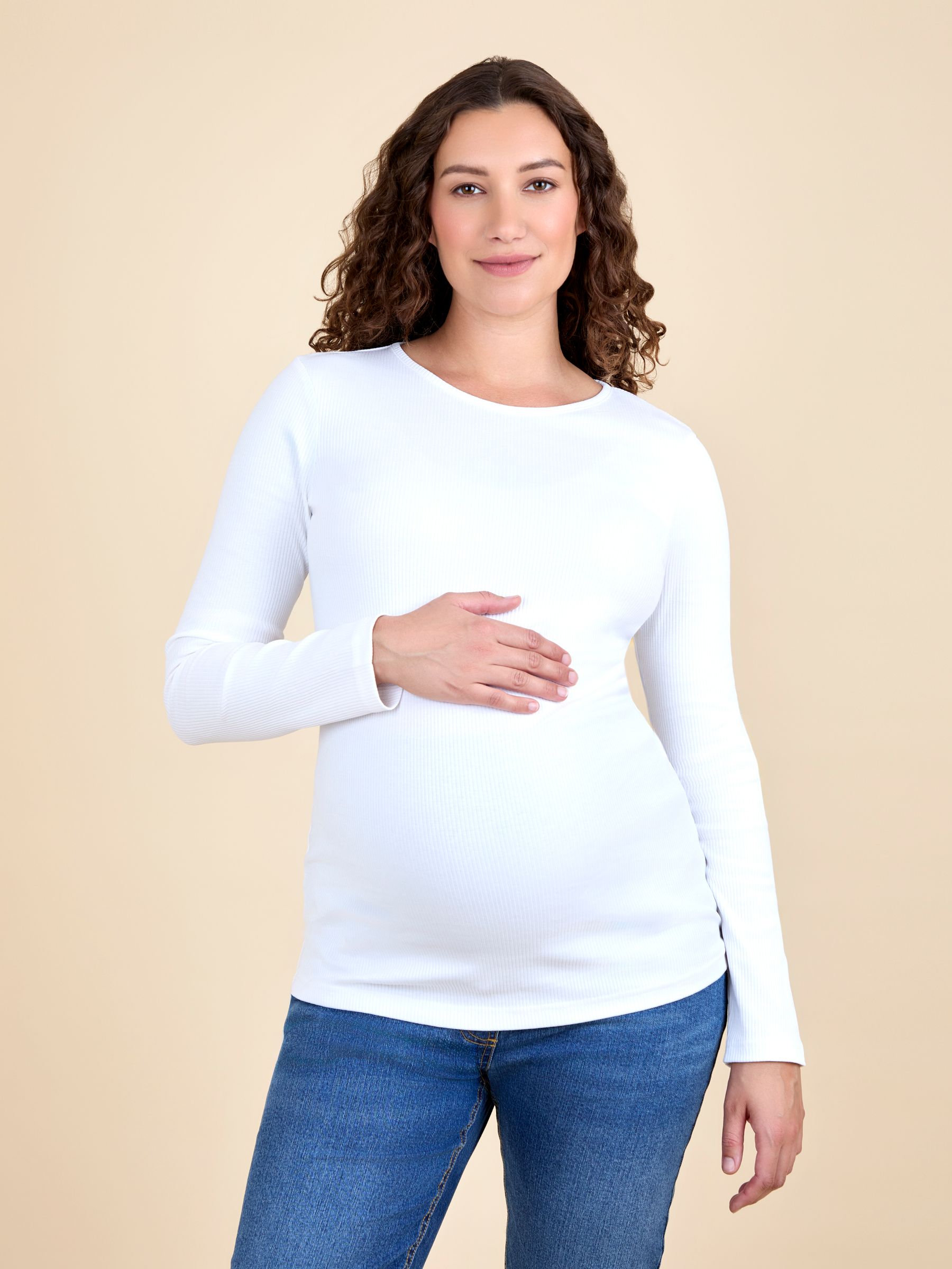 Grey 2 Pack Ribbed Maternity Tops - Image 1 of 8