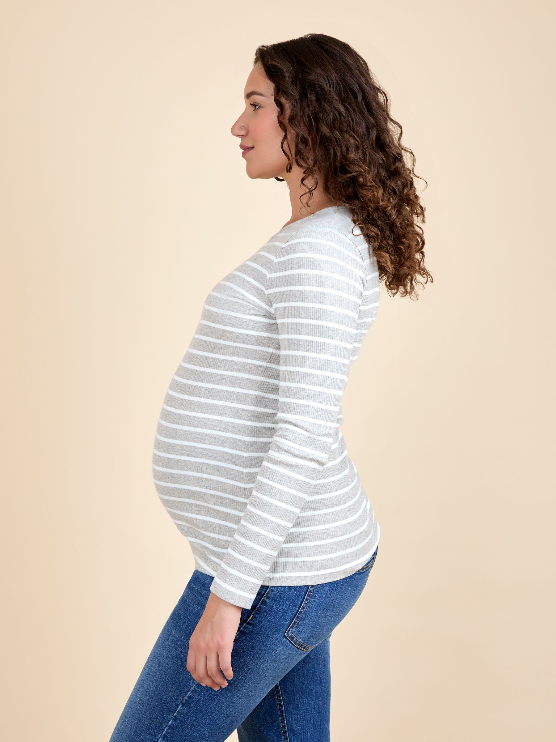 Grey 2 Pack Ribbed Maternity Tops - Image 4 of 8