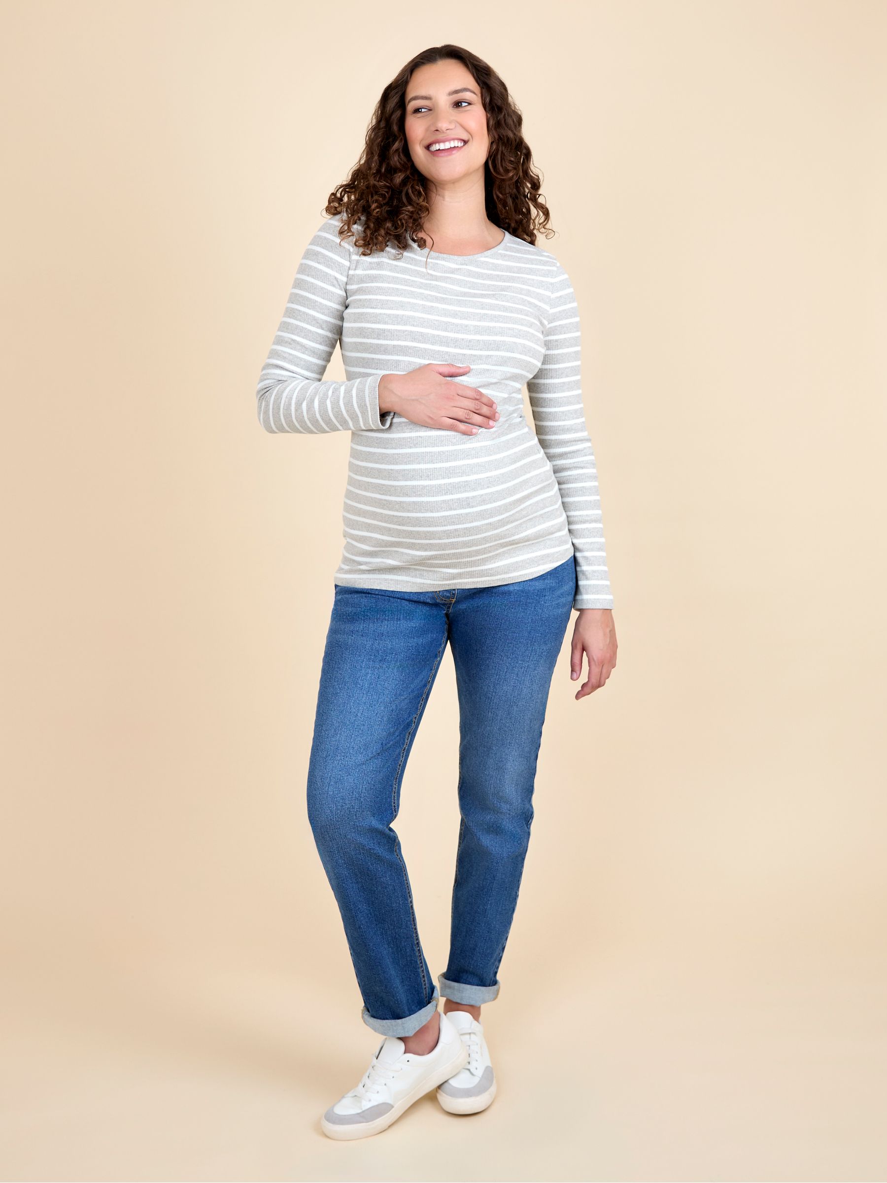 Grey 2-Pack Ribbed Maternity Tops - Image 9 of 13