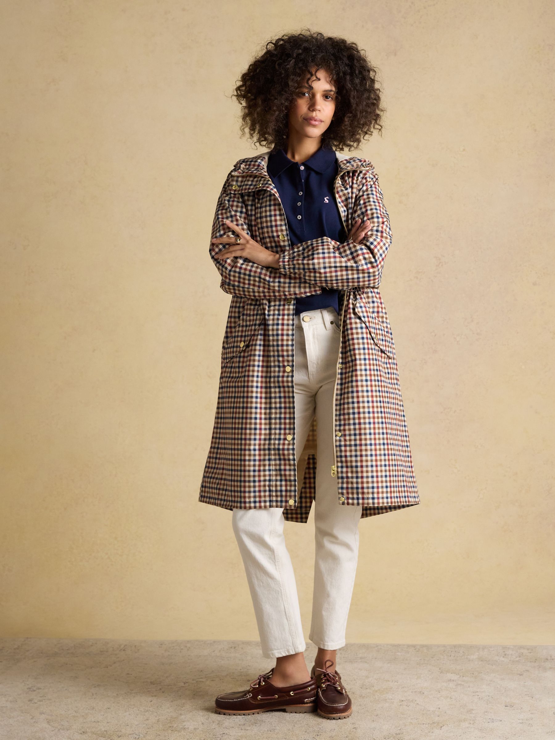 Holkham Gingham Waterproof Packable Raincoat With Hood - Image 10 of 14