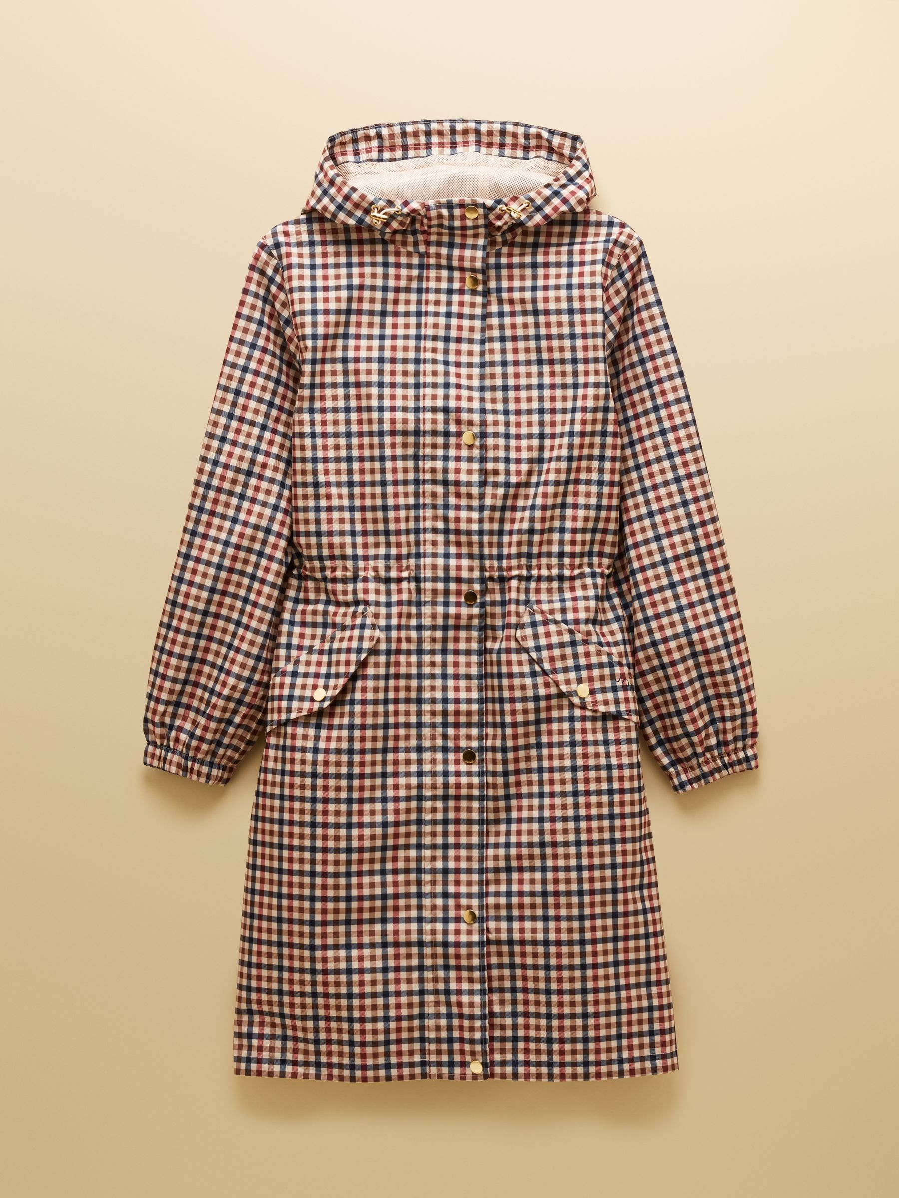 Holkham Gingham Waterproof Packable Raincoat With Hood - Image 11 of 11