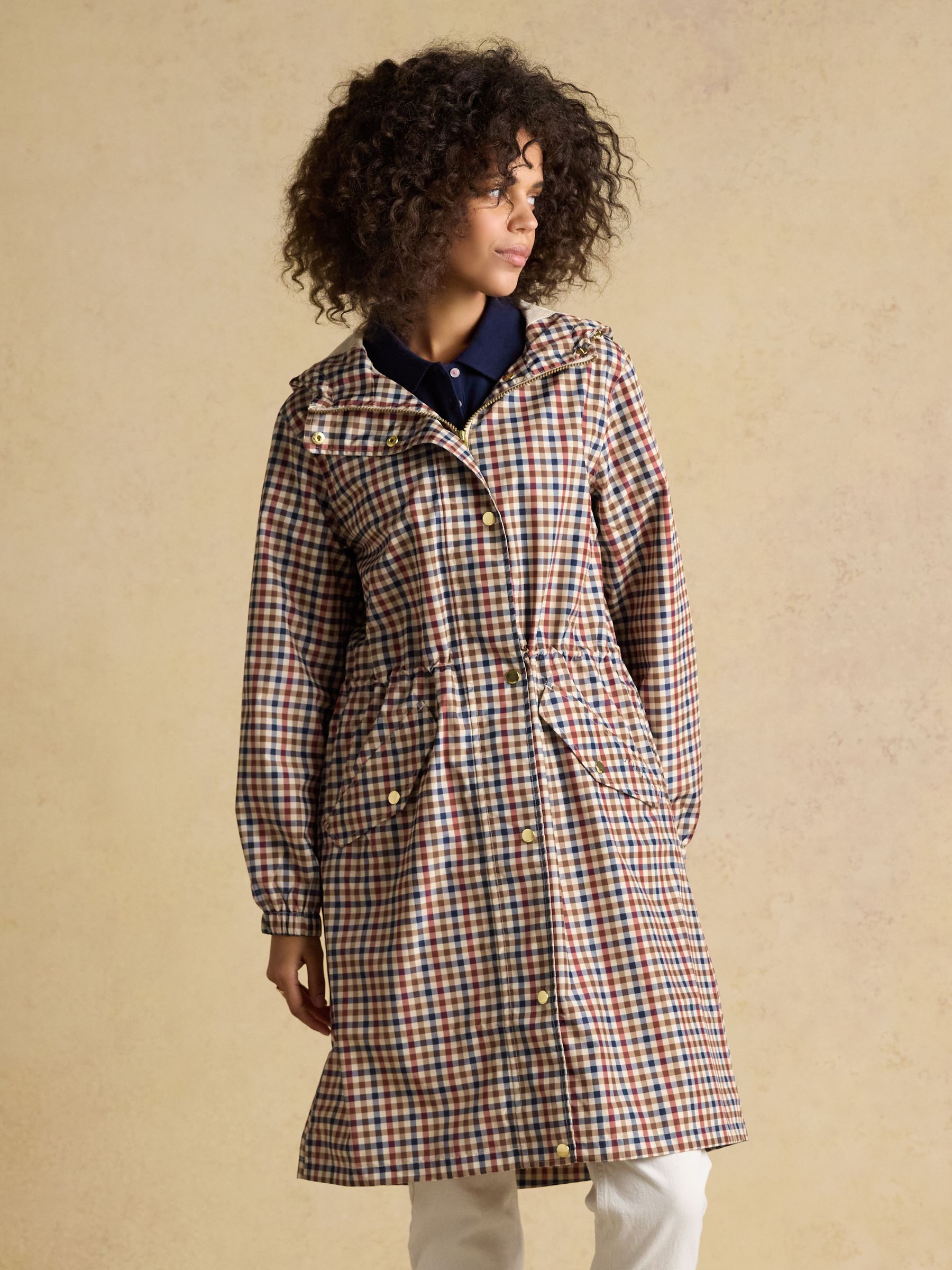 Holkham Gingham Waterproof Packable Raincoat With Hood - Image 5 of 14
