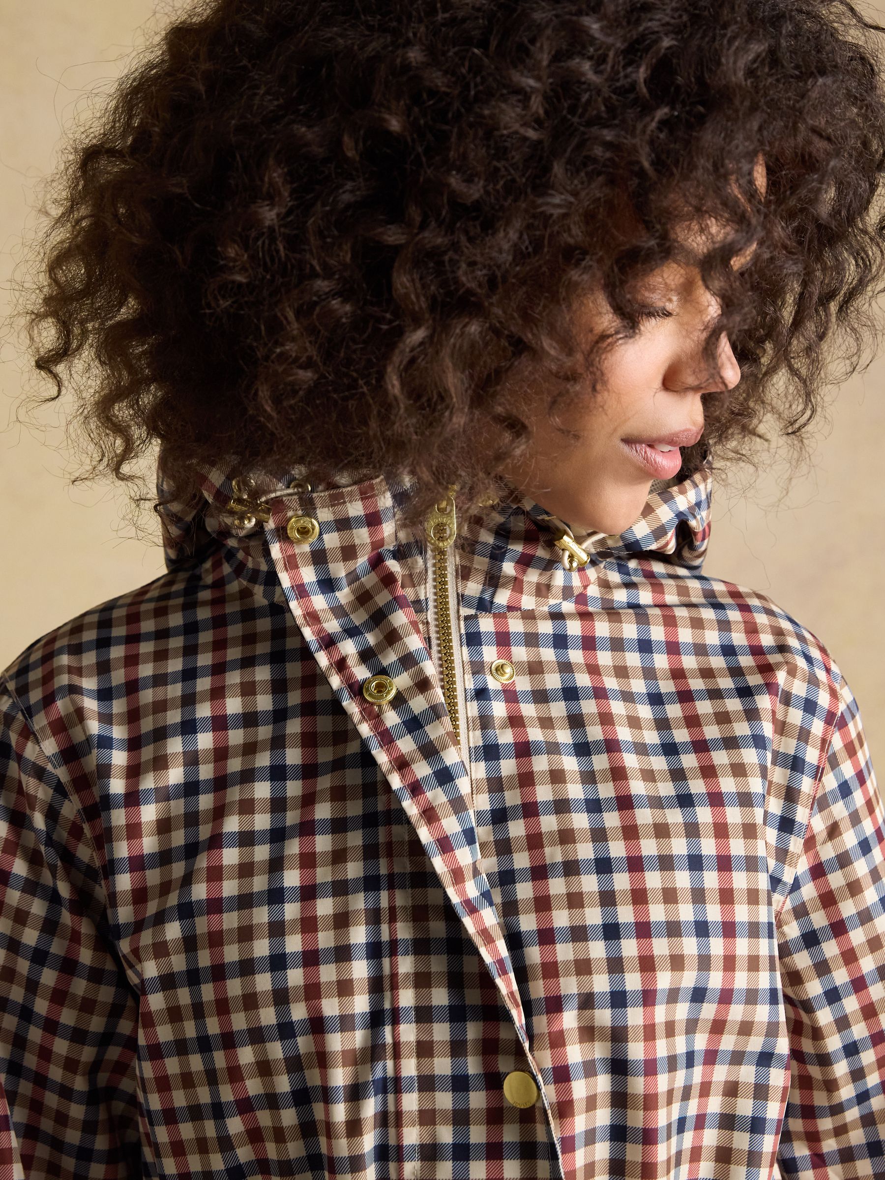 Holkham Gingham Waterproof Packable Raincoat With Hood - Image 8 of 14