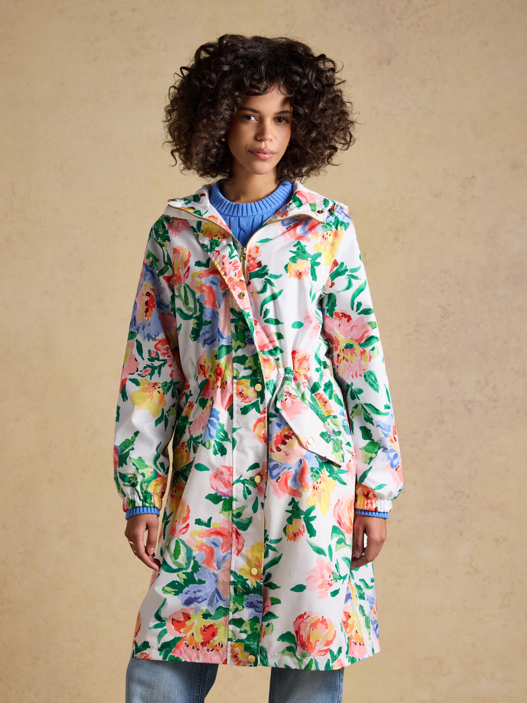 Holkham Floral Waterproof Packable Raincoat With Hood - Image 1 of 12
