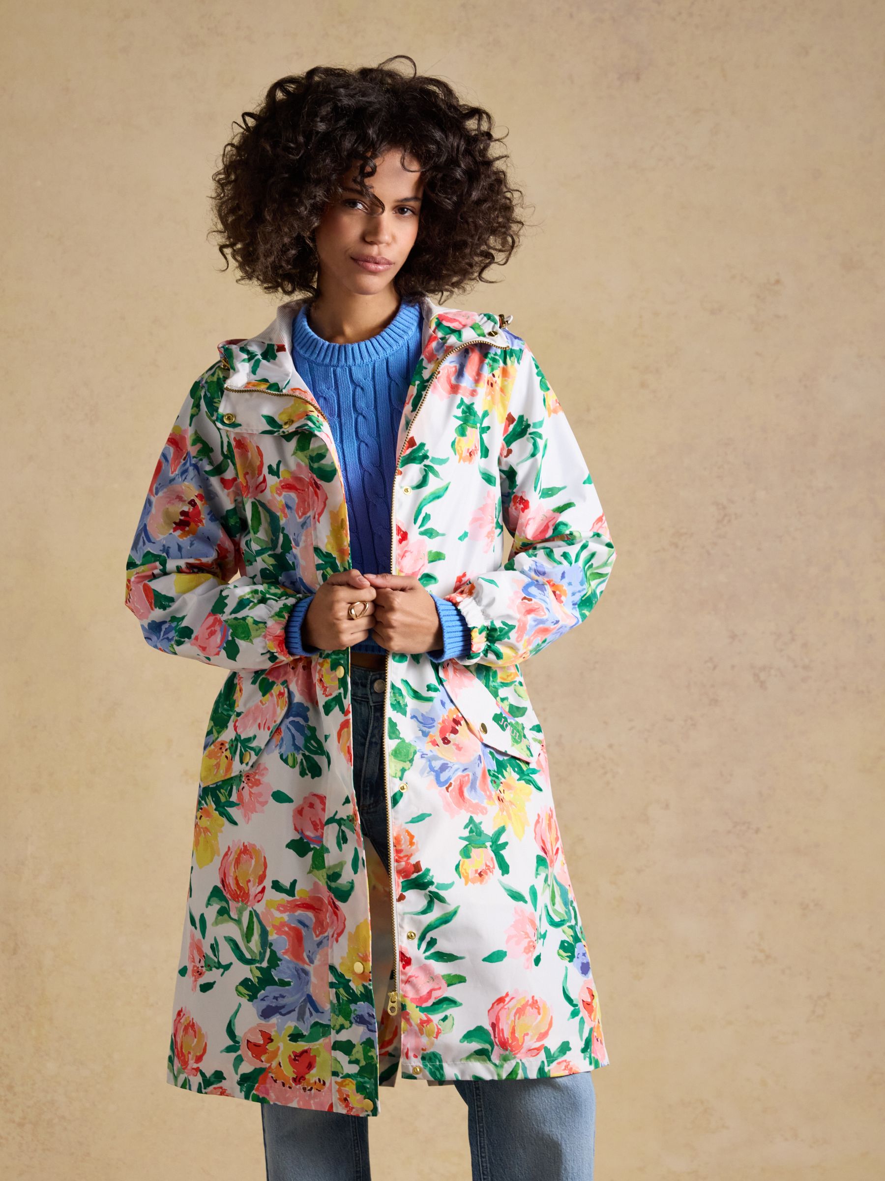 Holkham Floral Waterproof Packable Raincoat With Hood - Image 8 of 12