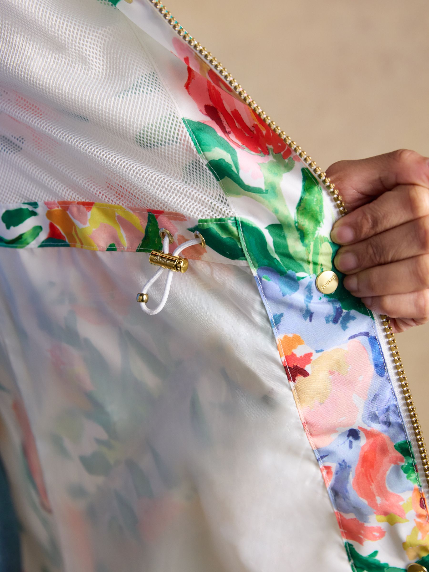 Holkham Floral Waterproof Packable Raincoat With Hood - Image 9 of 12