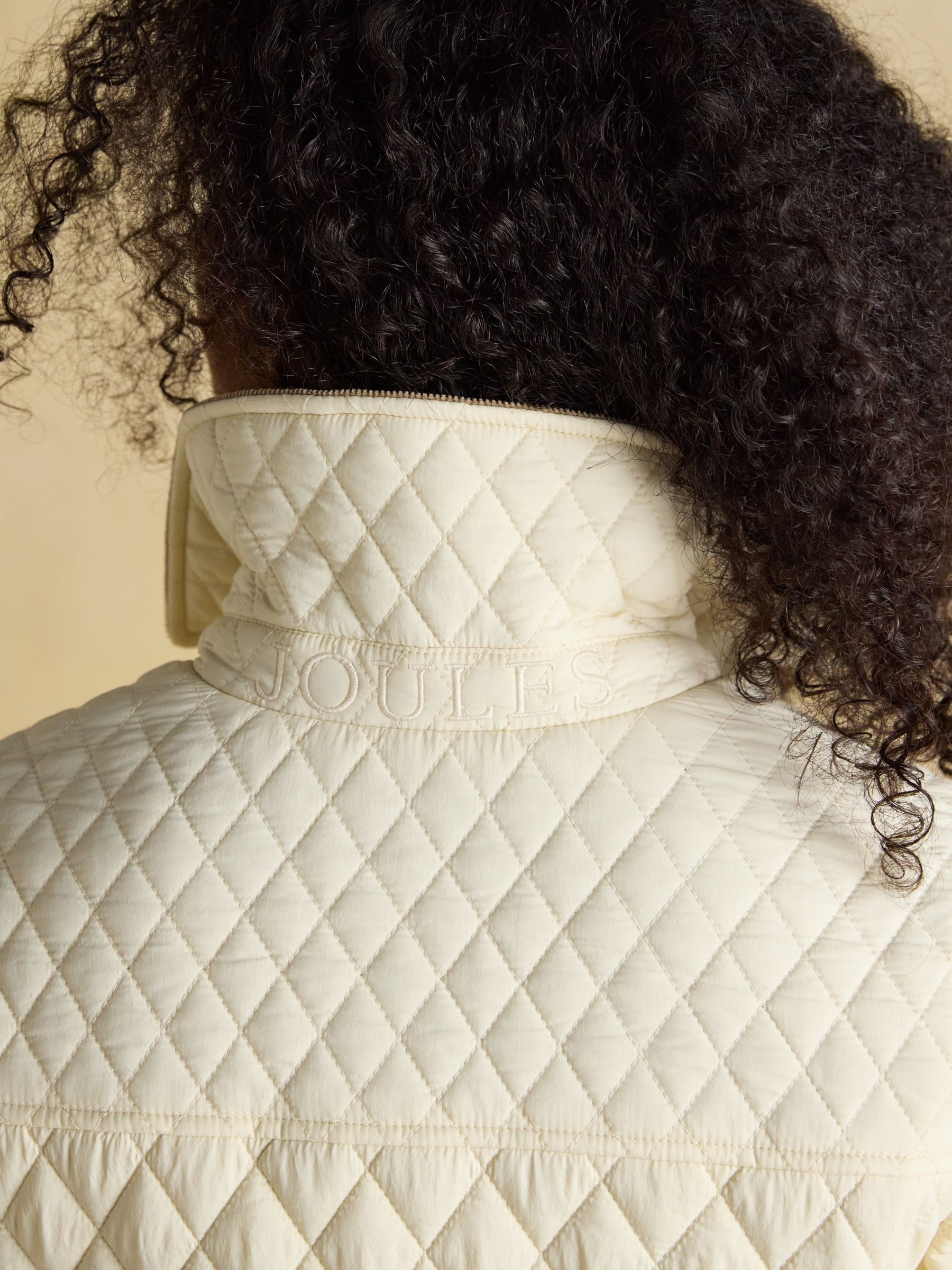 Highclere Neutral Showerproof Diamond Quilted Jacket with Adjustable Waist - Image 11 of 13