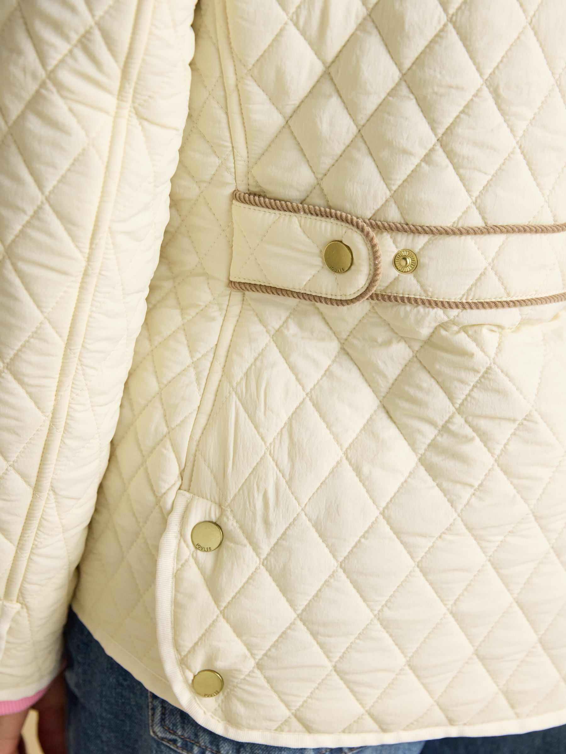 Highclere Neutral Showerproof Diamond Quilted Jacket with Adjustable Waist - Image 12 of 13